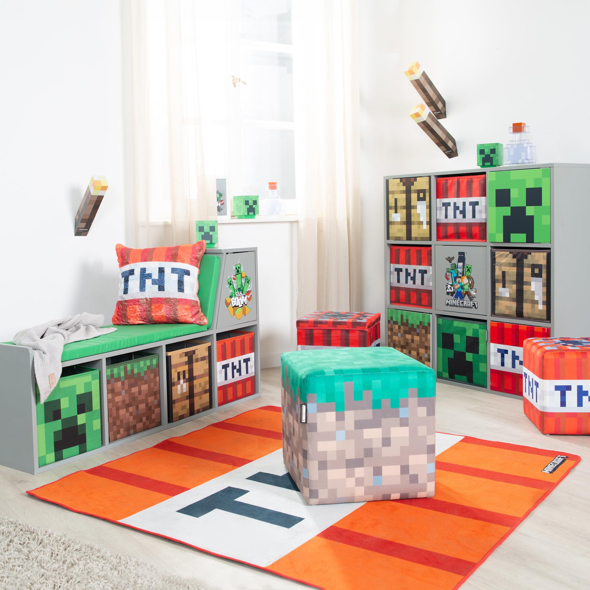 Minecraft Tapis 120 x 120 cm, Motif Cube TNT