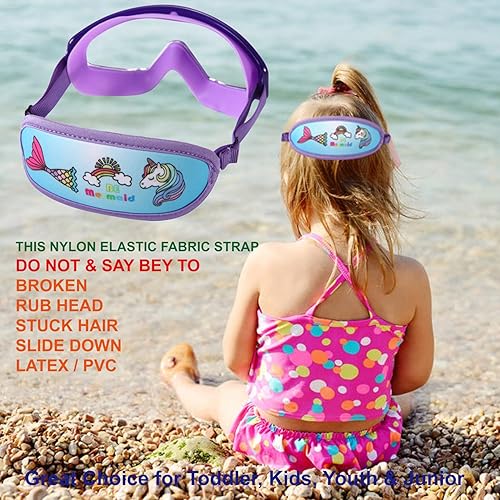 Miniatura 3 de Kids Goggles Swimming 4-7,Kids Goggles Fabric Strap,Wide View Swimming Goggles for Toddler