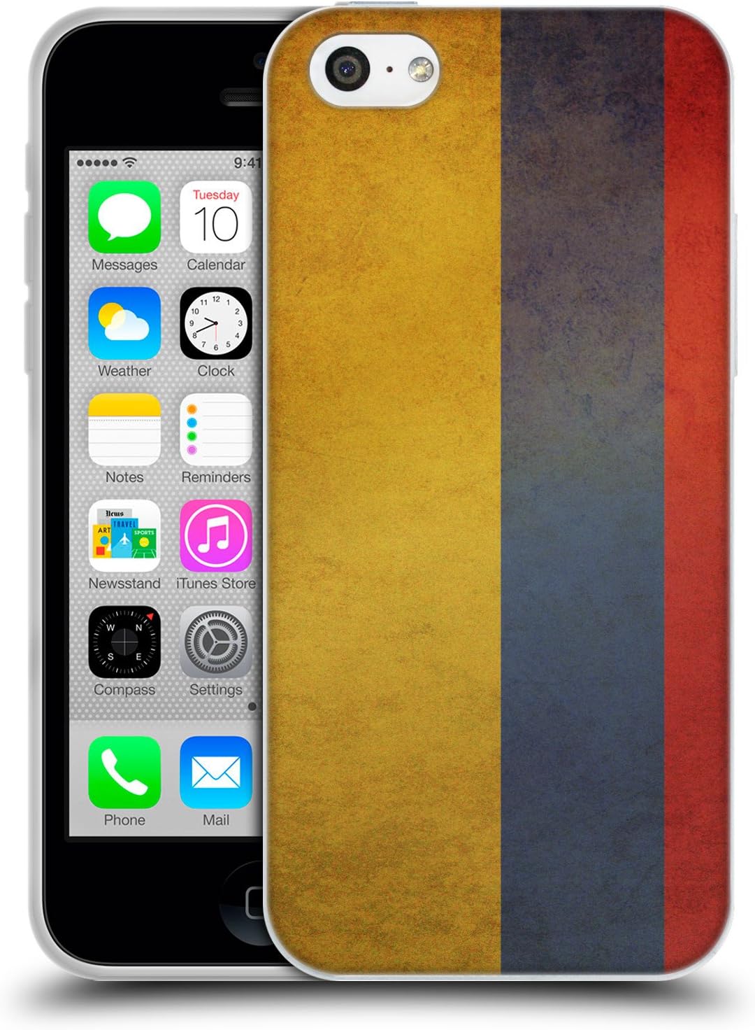 Head Case Designs Colombia Colombian Vintage Flags Soft Gel Back Case Cover for Apple iPhone 5c