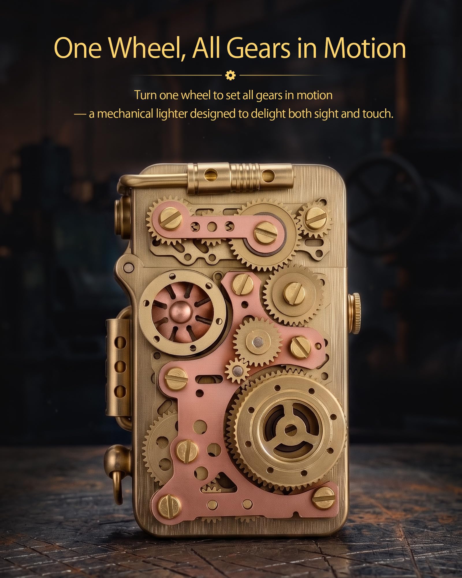 Unikalna retro mosiężna zapalniczka na naftę z miękkim płomieniem, automatycznym zapłonem, napełniana, steampunkowa, z blokadą bezpieczeństwa, kolekcjonerska, prezent dla chłopaka, Thorens