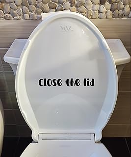 MAZ DISTRIBUTIONS - Please Flush and Close The Lid – Vinyl Decal for Washroom – Waterproof Sticker for Mirror – Indoor & Outdoor Sticker for Window – Easy Use for Bedroom and Bathroom - MAZ 429