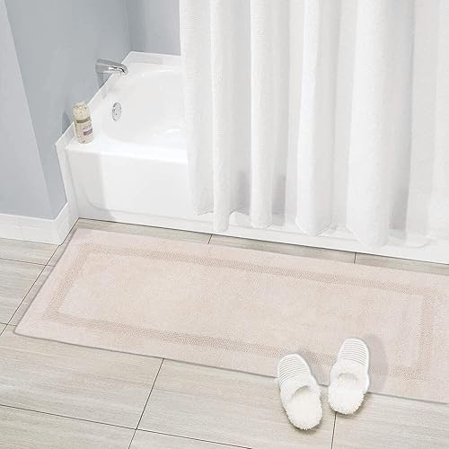 WOVEN ST. Alfombra de baño de algodón, tapete para spa, ducha de tocador, baños principales, ropa de cama absorbente de agua, 100% algodón,