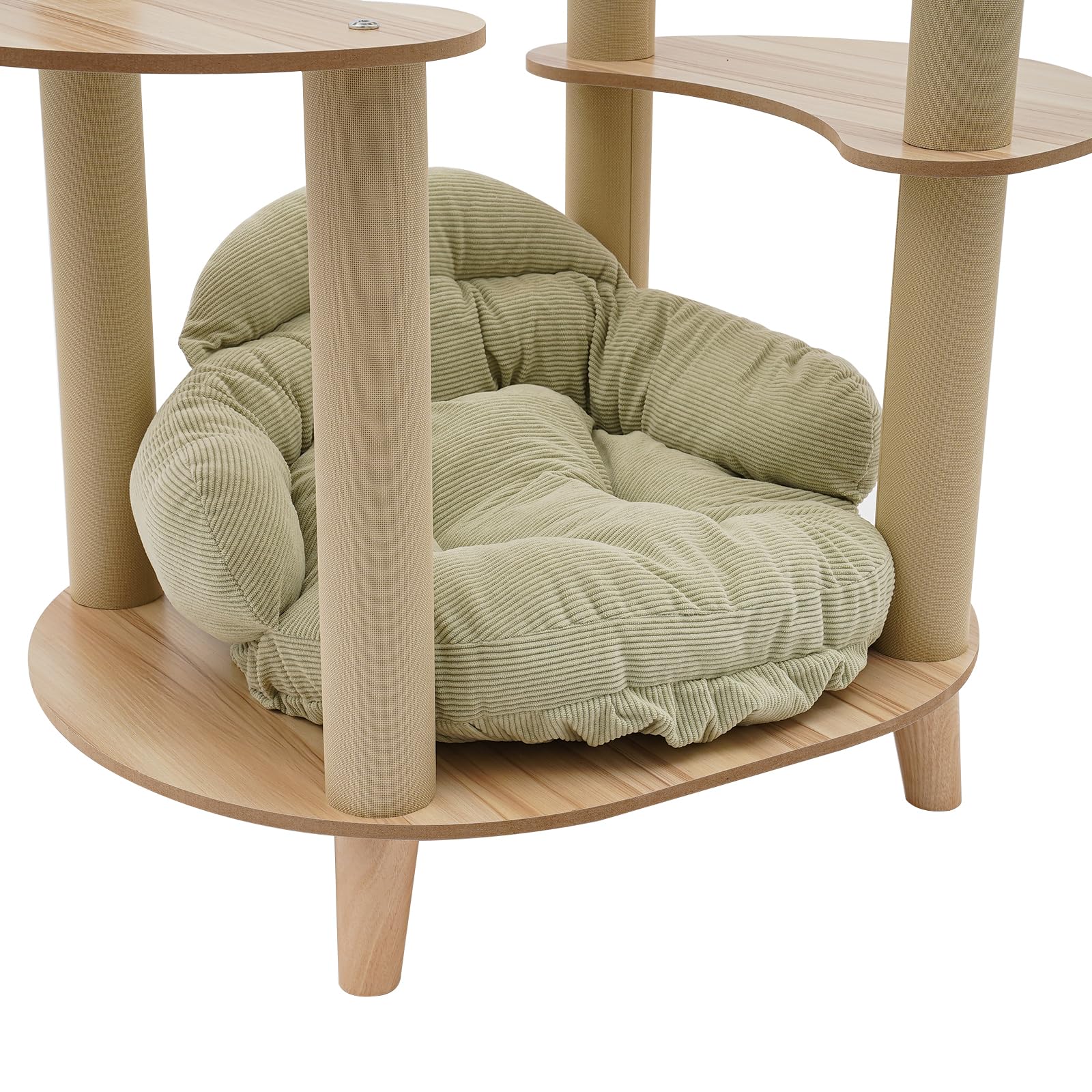Torre per gatti a 5 piani, struttura per arrampicata con letto imbottito, tiragraffi per gatti, torre da arrampicata per appartamenti, negozi di animali, soggiorno, 60 x 50 x 115 cm