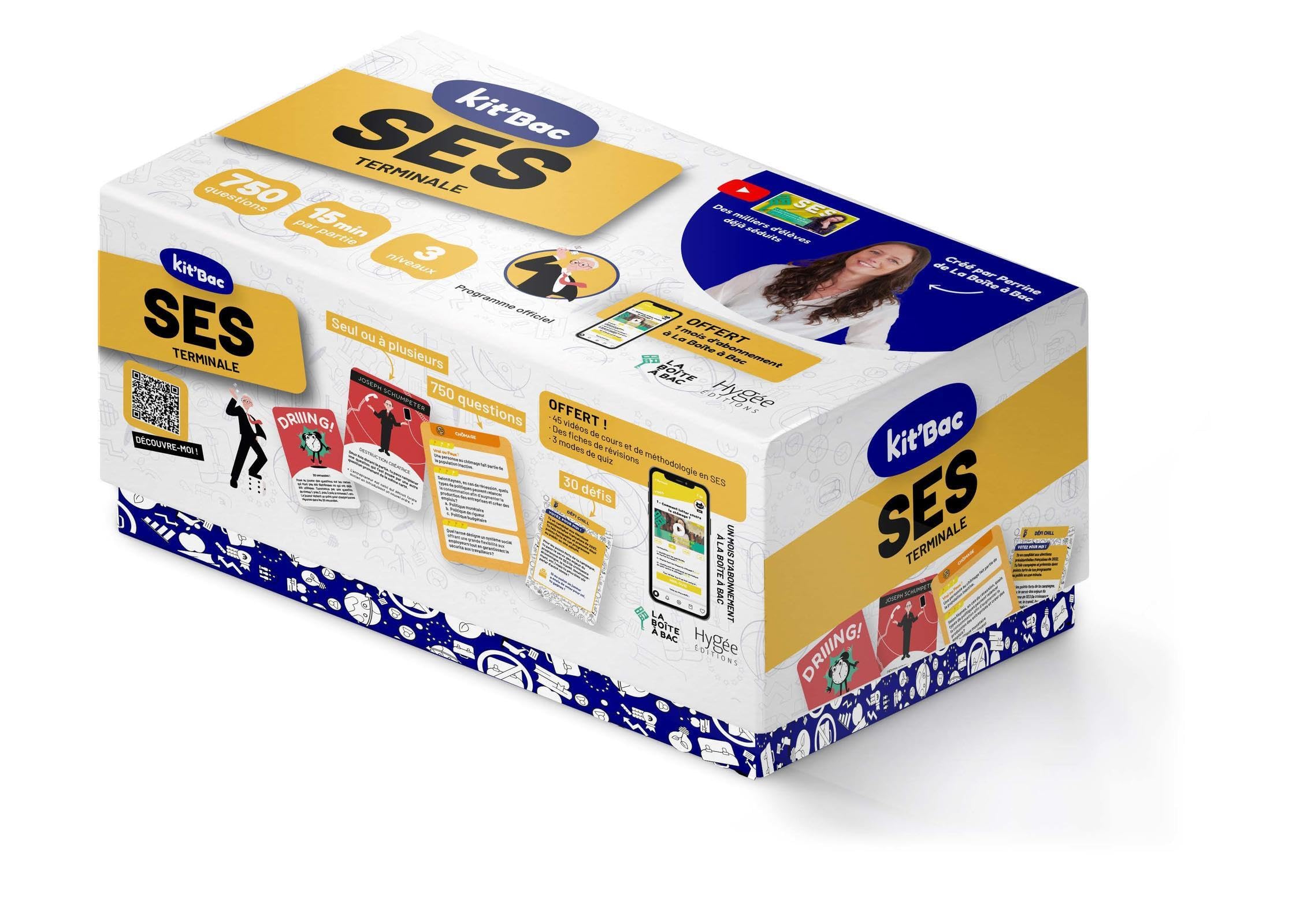 Kit'Bac SES Terminale: 350 cartes, 750 questions et un mois d'abonnement à l'appli La Boîte à Bac pour réviser tout le programme de SES en s'amusant