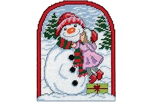 Design Works Snowman & Child Plastic Canvas Needlepoint Kit