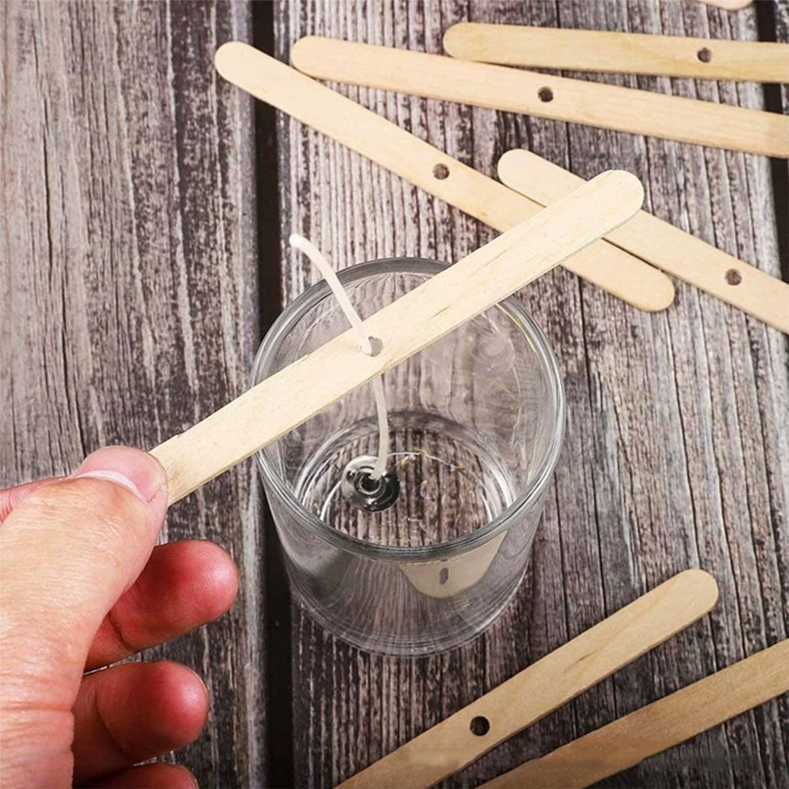 800 Stück Kerzendochthalter, Dochtzentrierwerkzeug aus Holz, für die Kerzenherstellung, Wachsstifte, Clips, Geräte, Bastelbedarf