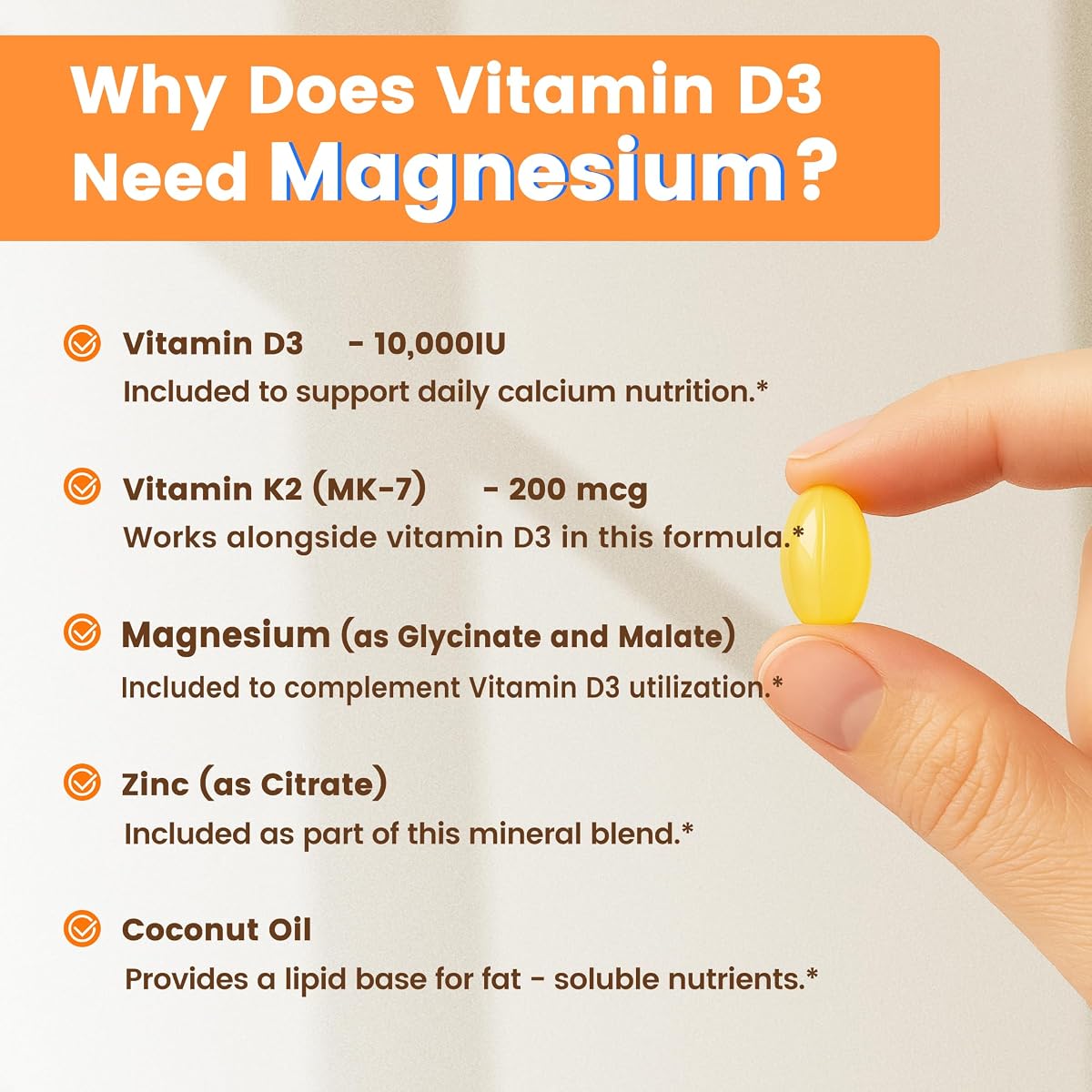 Vitamin D3 + K2 (MK-7) with Magnesium & MCT Oil view 4