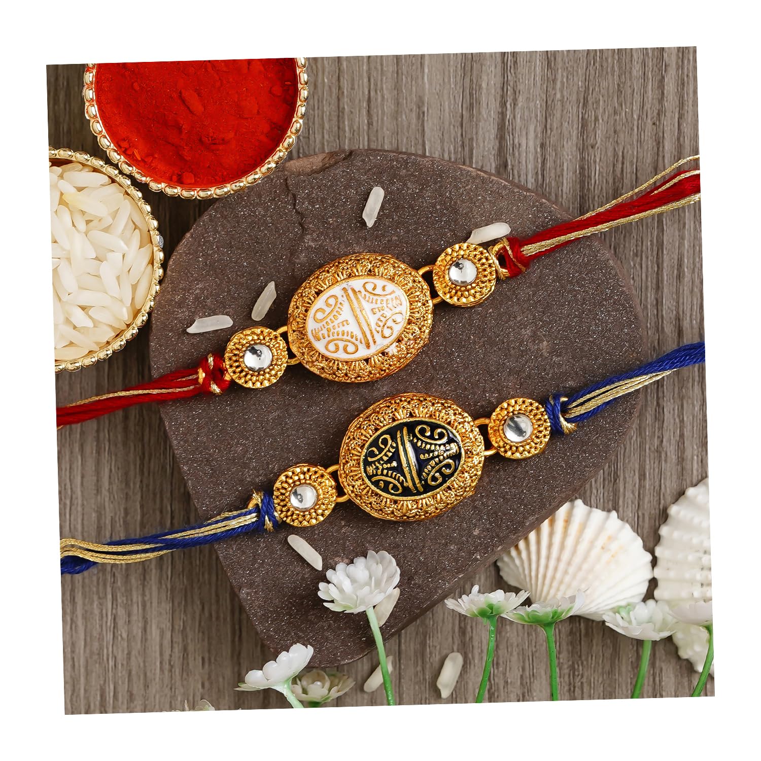 See full amazon price history chart for eCraftIndia Set of 2 Red & Blue Designer Kundan Rakhis with Roli Chawal Pack - Rakhi for Brother, Bhaiya, Bhai eCraftIndia Set of 2 Red & Blue Designer Kundan Rakhis with Roli Chawal Pack - Rakhi for Brother, Bhaiya, Bhai (B0B5DP8HM9) Amazon Price History, Amazon Price Tracker