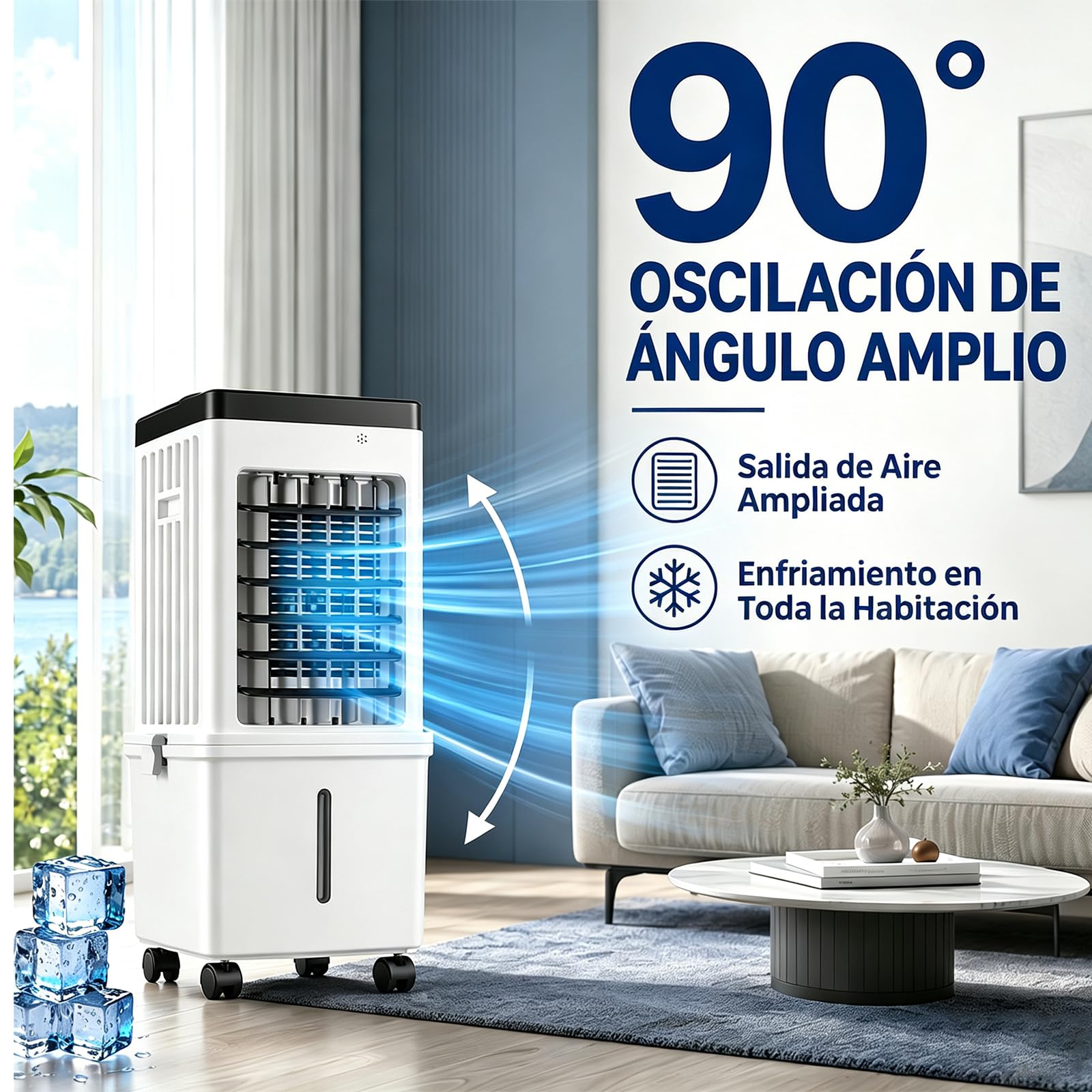 Aire Acondicionado Portatil sin Tubo Exterior, Aire acondicionado portatil | Silencioso para Dormitorio Y Oficina, Ruedas, 3 Velocidades con Temporizador De 7,5 Horas, para HabitacióN