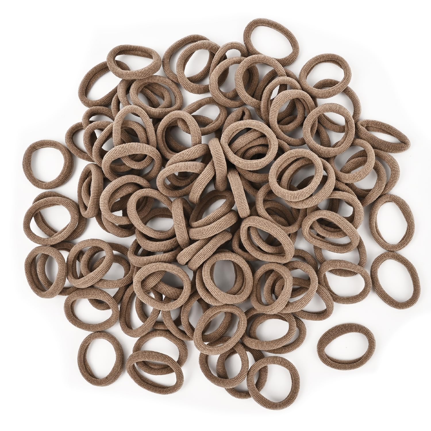 NECXON 100 Mini Haarbänder, weiche Haaraccessoires für Mädchen, Kinder, Kleinkinder und Frauen, braun