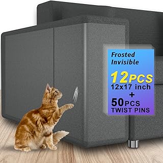 Cat Scratch Furniture Protector - Couch Corner Protector for Cats - Cat Scratch Deterrent for Furniture Tape - Furniture Protectors from Cats Scratching - Anti Scratch Furniture Protector-12Pack
