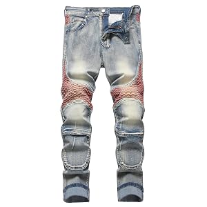 Mens Jeans Ripped Distressed Slim fit Jeans for Men Straight Leg Comfort Flex Jeans Designer Fashion Pants