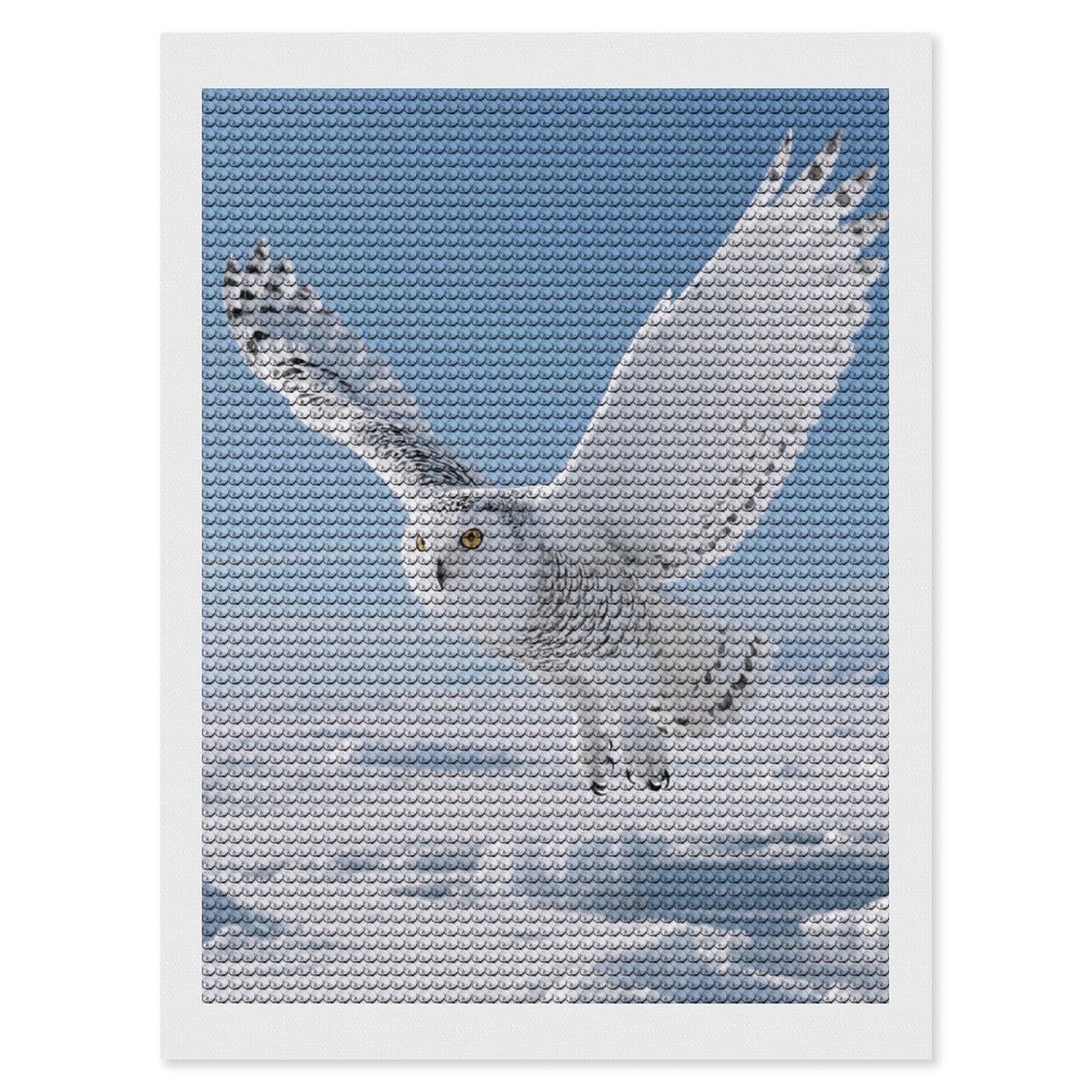FodPand White Snowy Owl 5D Diamond Painting Kits for Adults Beginners Full Drill Round Diamond Dots Pictures Gem Art Supplies for Home Wall Room Decoration DIY Craft Set Gift 12x16