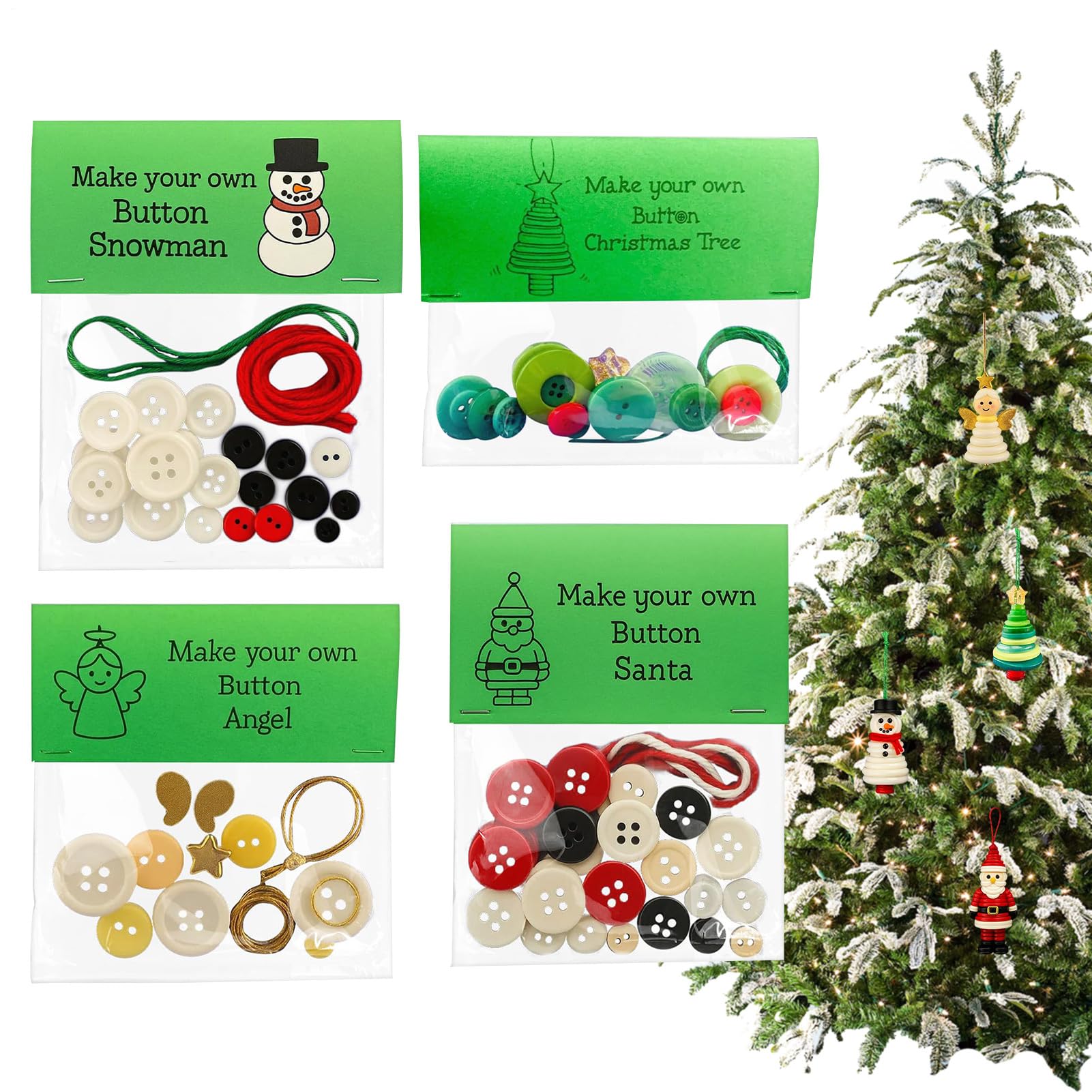 DIYS Weihnachtsschmuck Set 4-teilig - Bastelset Für Weihnachtsbaum-Anhänger