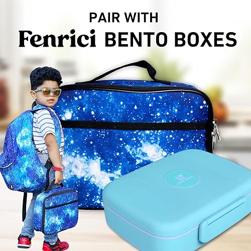 Miniatura 5 de Fenrici Mochila y lonchera para niños, bolsa escolar con compartimento para laptop, bolsa de almuerzo aislada, juego a juego