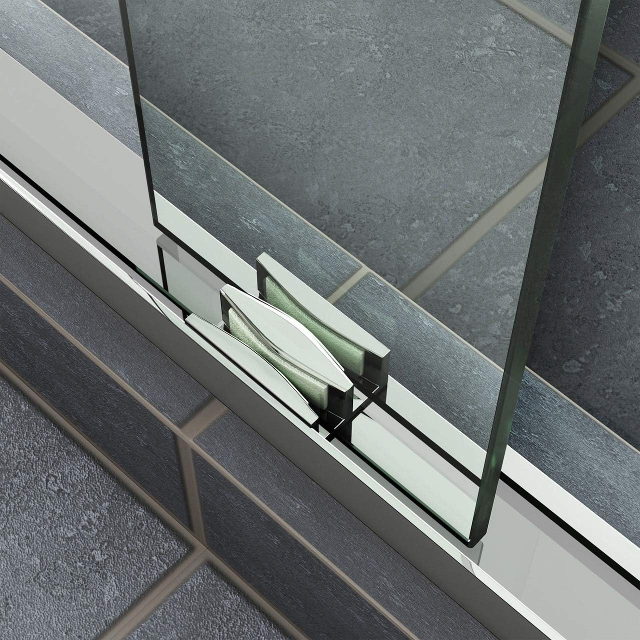 Cavalier 60" Polished Stainless Steel Frameless Sliding Shower Door