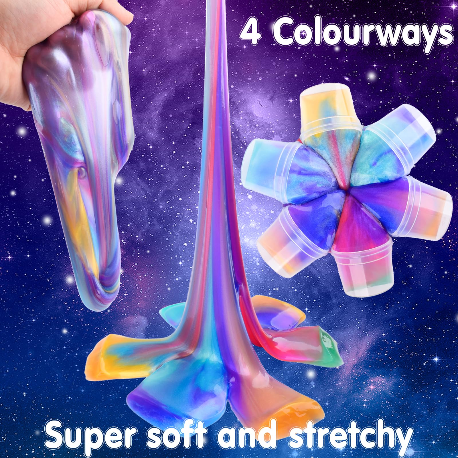 12 Pack Galaxy Slime Kit, Galaxy Slime Cup Party Favors for Girls Boys 12 Constellations Series Mini Slime Bulk, Wet - Image 4