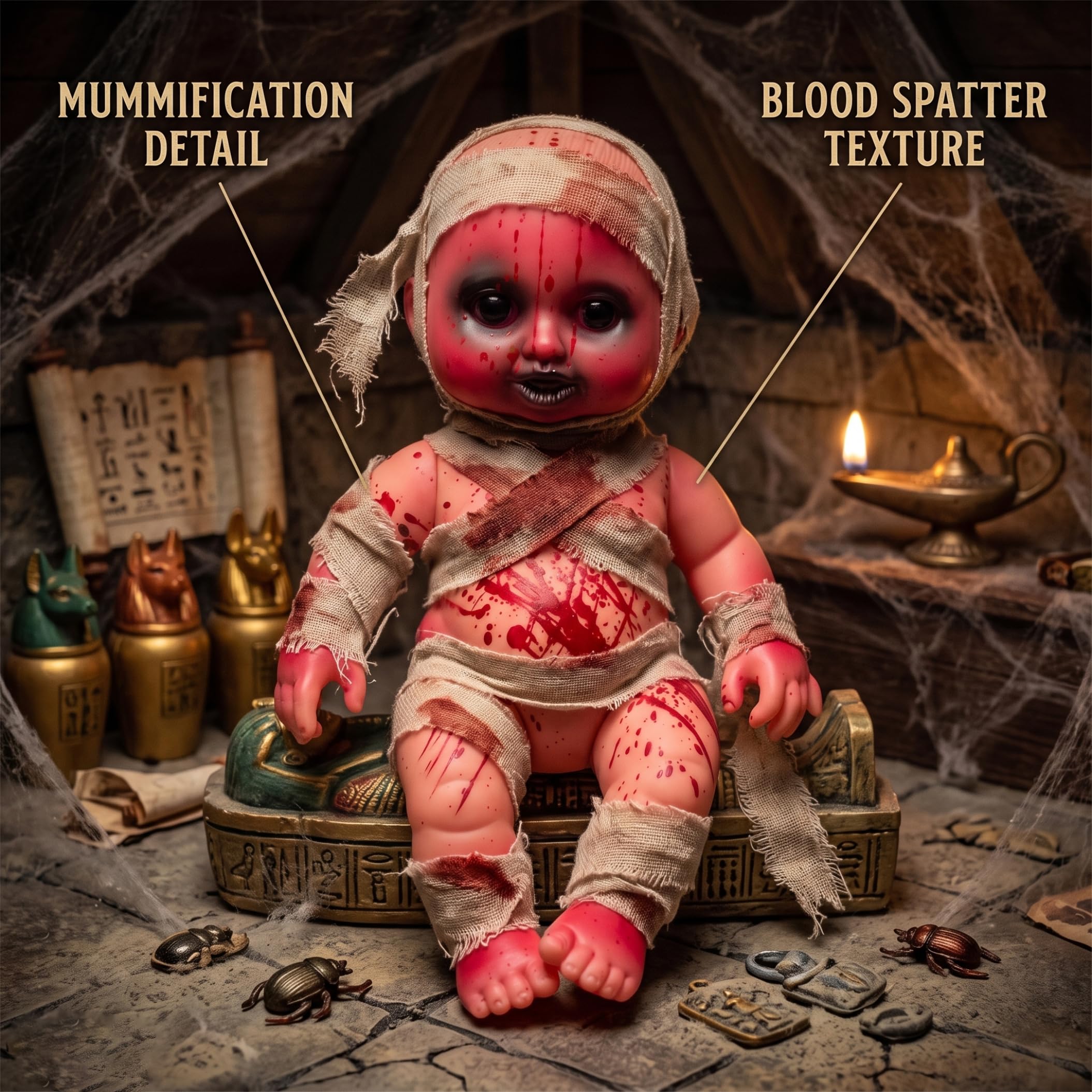 Muñeca Espeluznante, Paquete de 2 muñecas de Halloween con Vendas sangrientas, 9, 6 Pulgadas