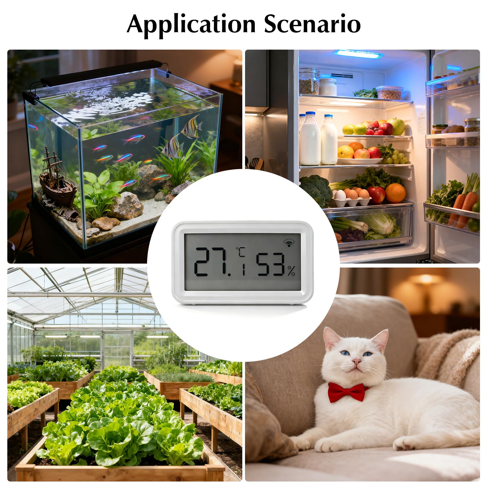 Termometro Ambiente Interno, Igrometro Umidità Casa WiFi, Con Smart Alert, Archiviazione dei dati, Termoigrometro per camera da letto, Magazzino, Cantina, Serra