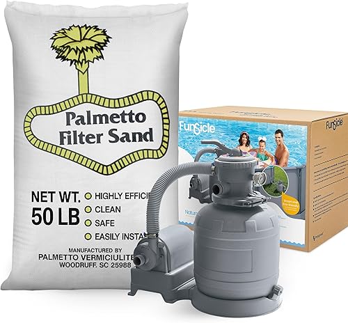 Palmetto Filtro de arena para filtros de arena residenciales y comerciales, 50 libras y bomba de filtro de arena Funsicle de 12 pulgadas para