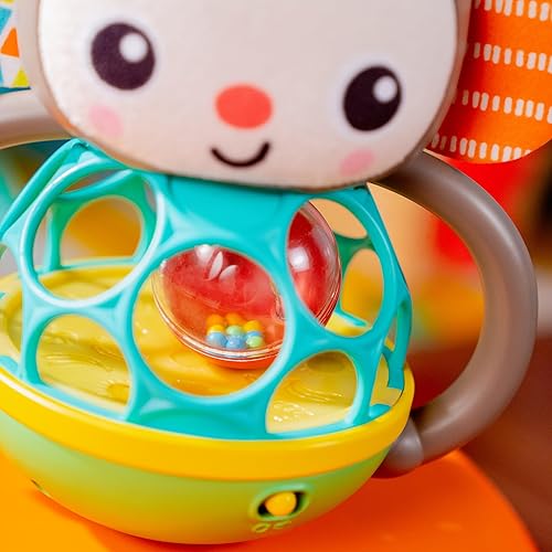 Miniatura 4 de Bright Starts Grab & Giggle Monkey - Sonajero musical iluminado con bola de fácil agarre, a partir de 6 meses, unisex
