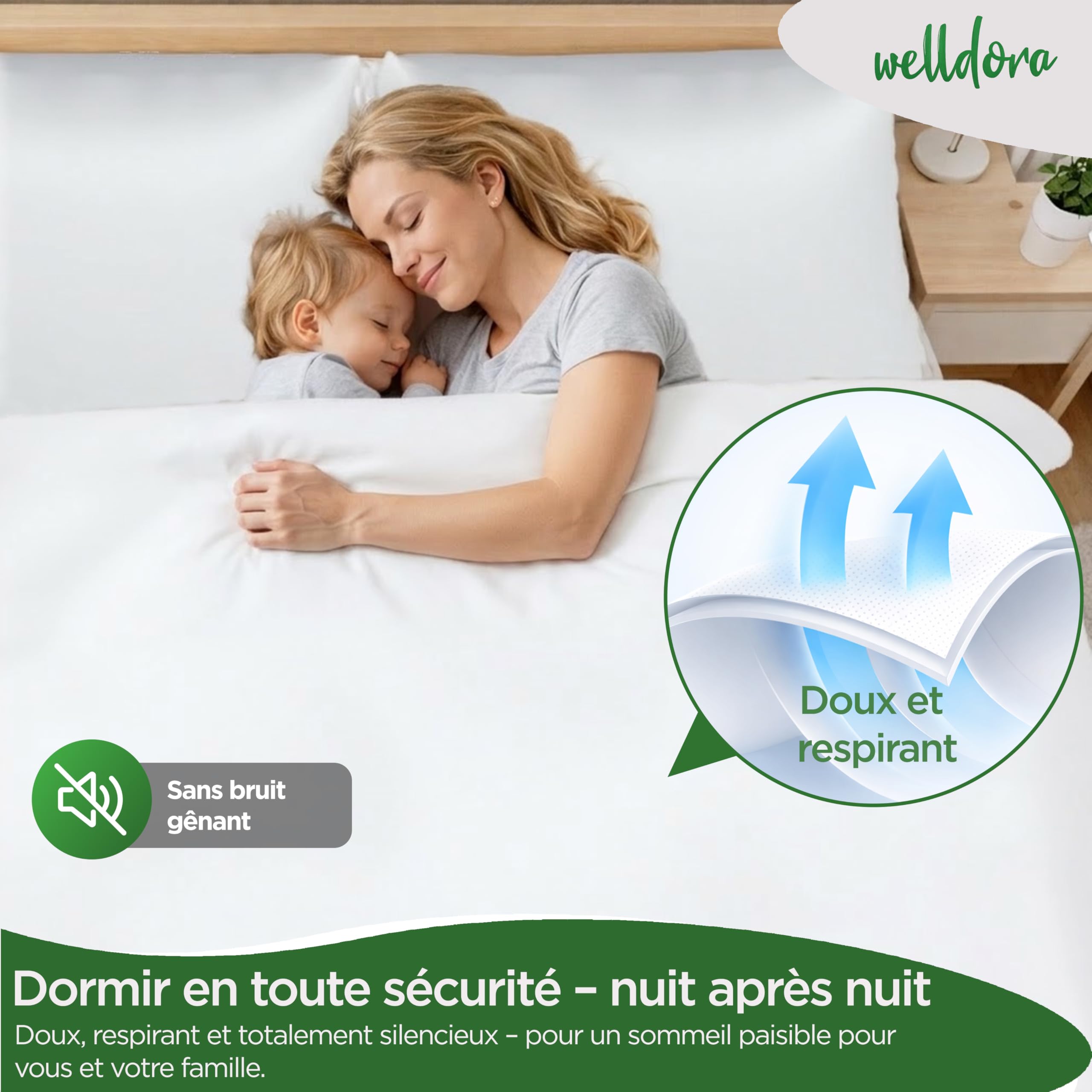 Welldora Housse Protège-Couette Anti-Acariens 135x200 Première Qualité | Testé dermatologiquement | Anti-acariens & punaises de lit | Oeko-Tex | Lavable 95°C | Housse couette premium | Marque suisse