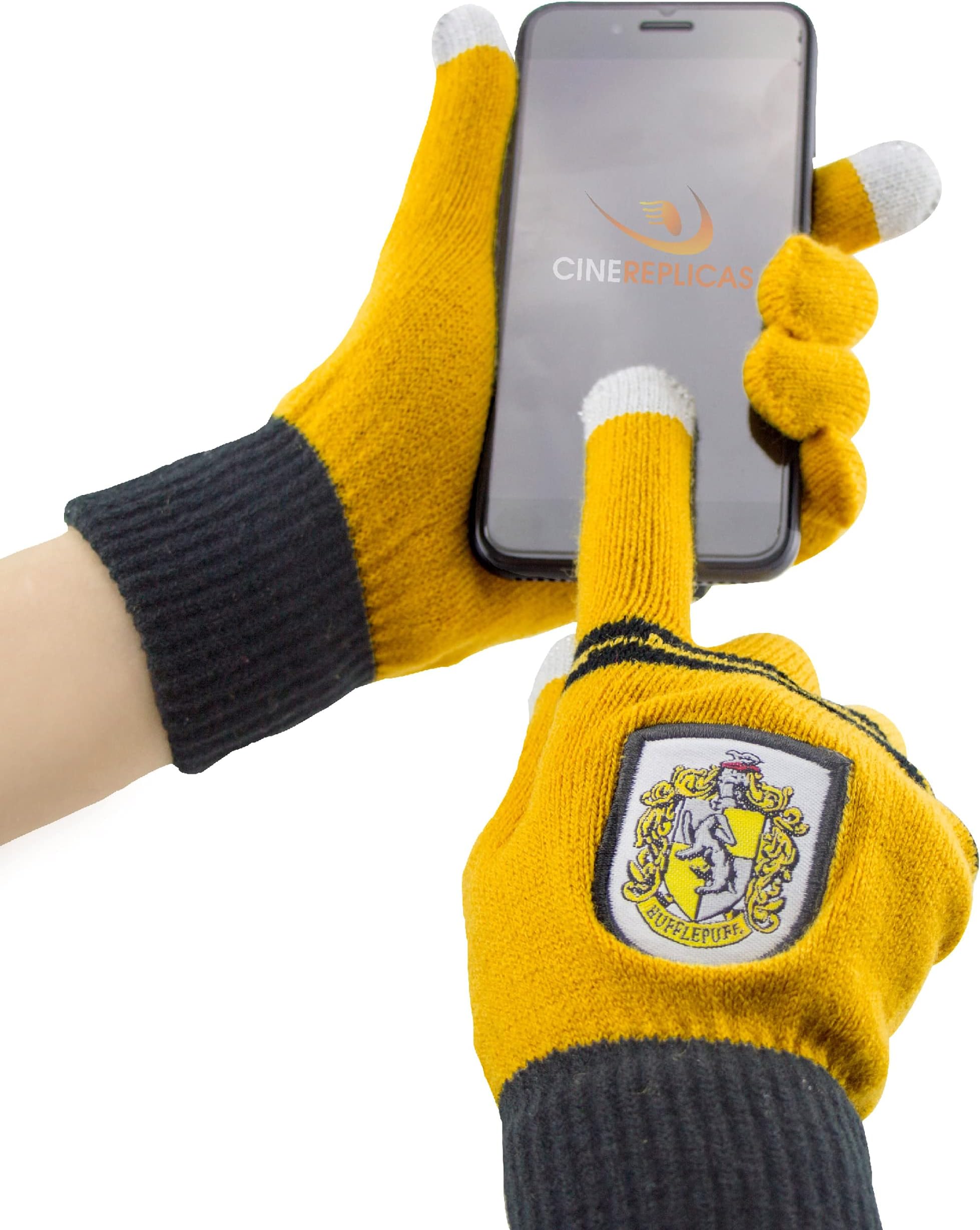 CINEREPLICAS - Harry Potter - Gloves Magic Touchscreen - Officially licensed - Hufflepuff - Yellow & black