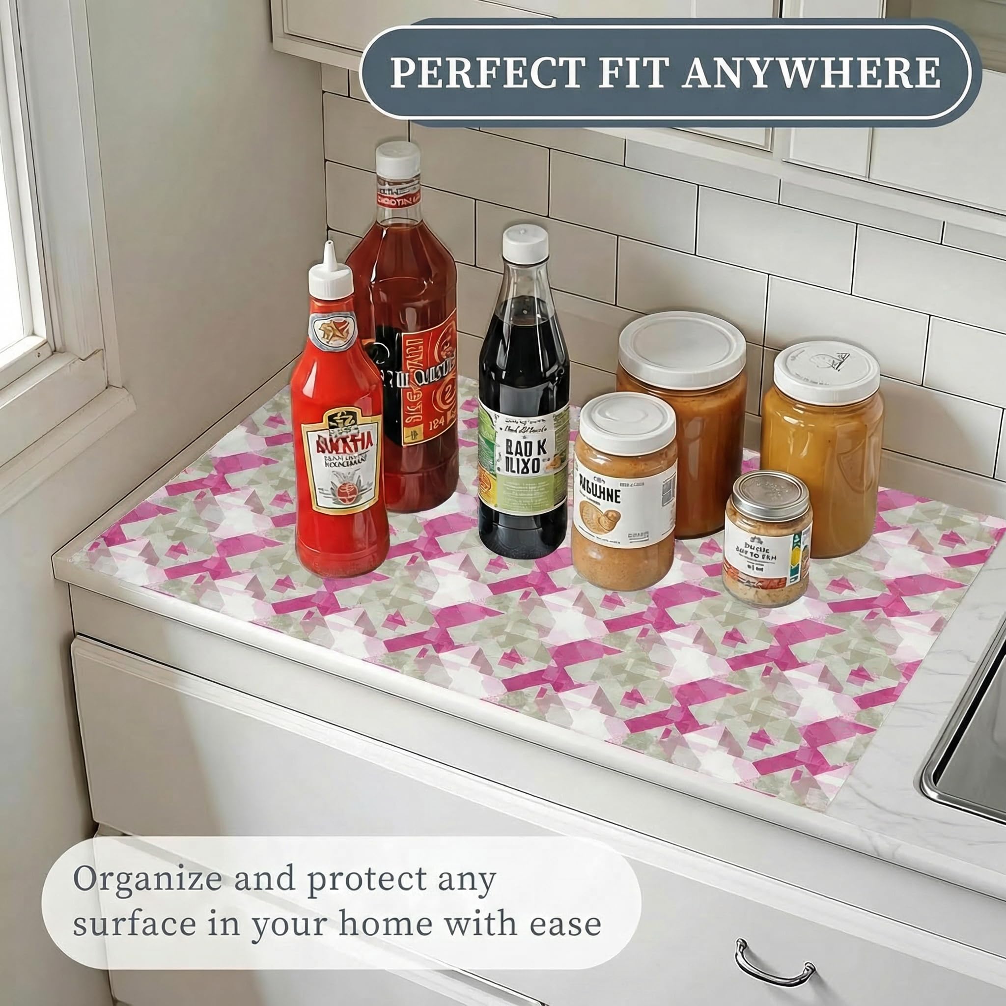 Pink & Grey Shelf Liners - Protect Your Shelves! -4