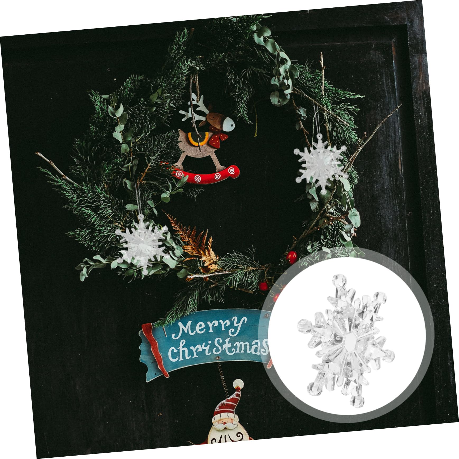 Alipis 50stücke Schneeflocke Anhänger aus Acryl Hängende Weihnachtsdeko Weihnachtsbaumschmuck für Fenster und Wand als Geschenk für Freunde und Familie