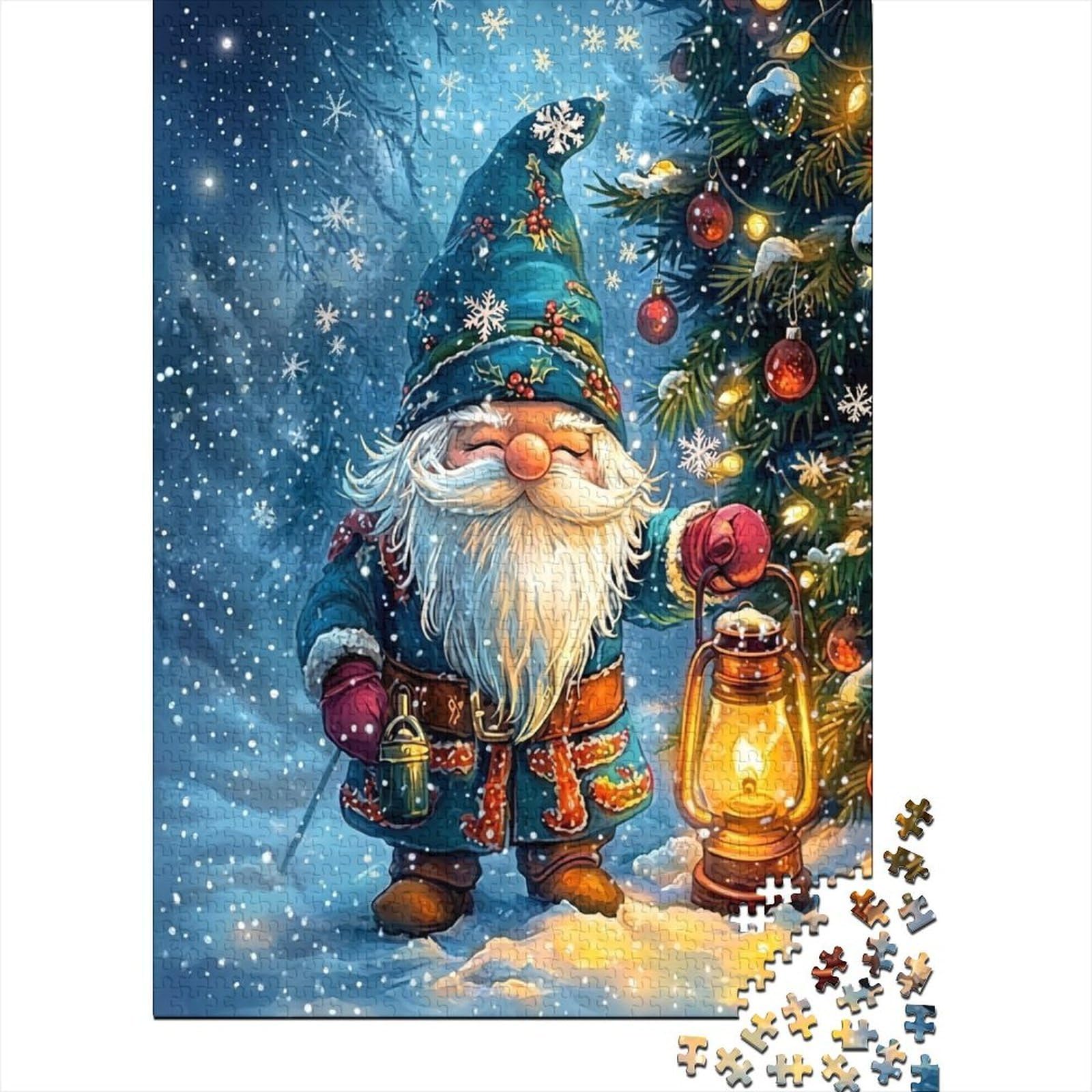 3D Printed Christmas Gnome Fitted Sheet Microfiber Nordic Tree Bed Cover for Bedroom Guest Room Festive Mattress Protection 90x200x25cm