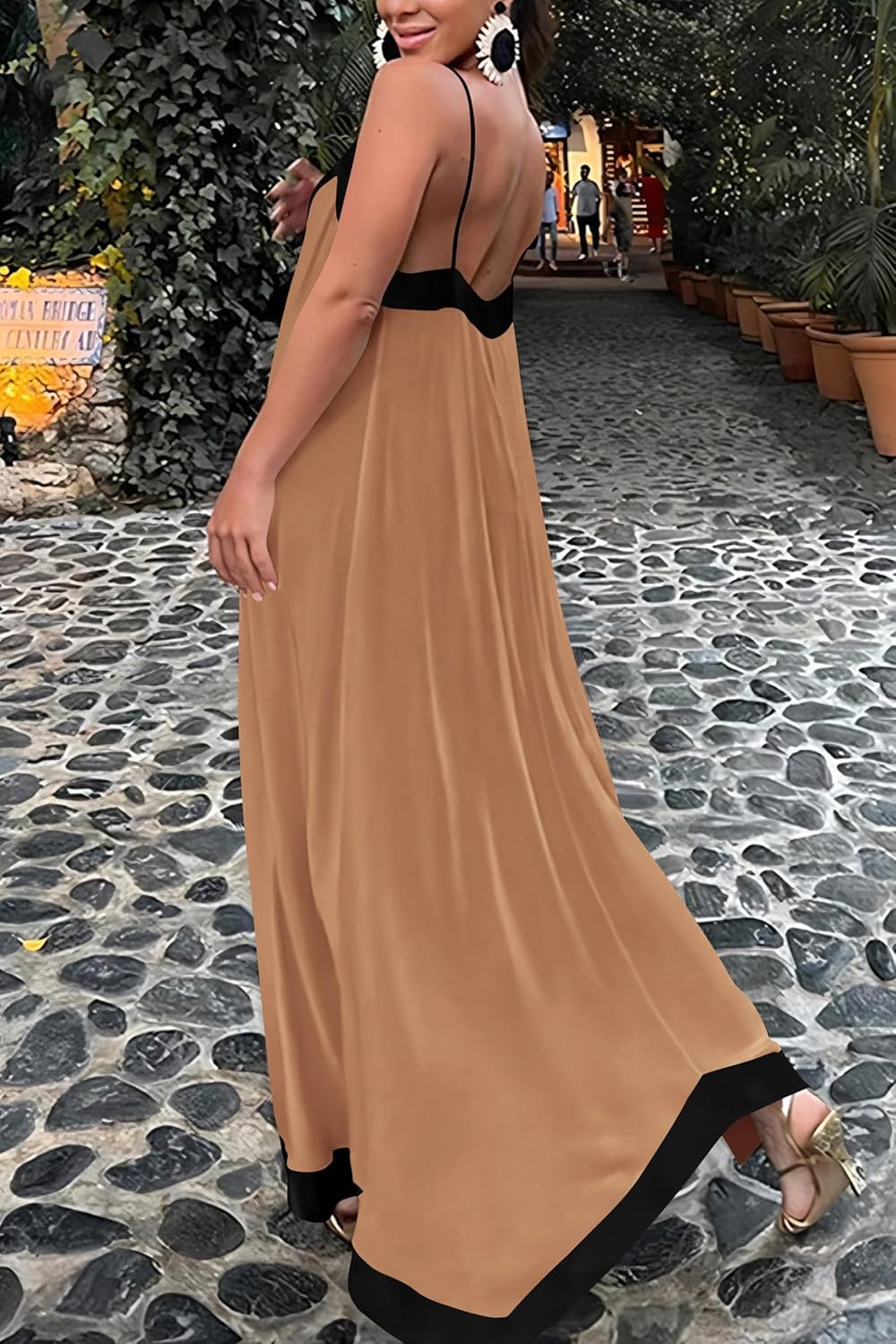 PRETTYGARDEN Womens Maxi Dress 2026 Summer Sundress V Neck Spaghetti Strap Flowy Elegant Party Dresses Beach Vacation Clothes - Image 2