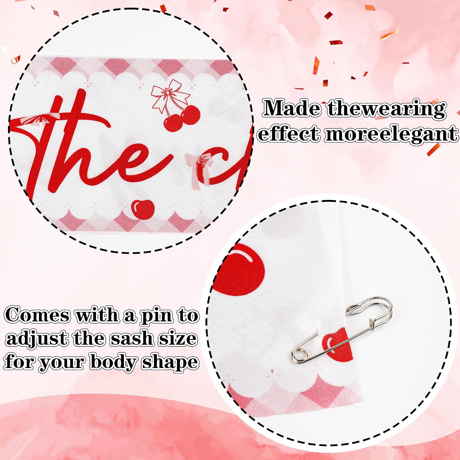 Cherry Party Decorations Sash for Women - I'm the Cherry on Top Girl Sash Decoration, Cherry Theme Party Supplies for Bachelorette Wedding Birthday Baby Shower Party