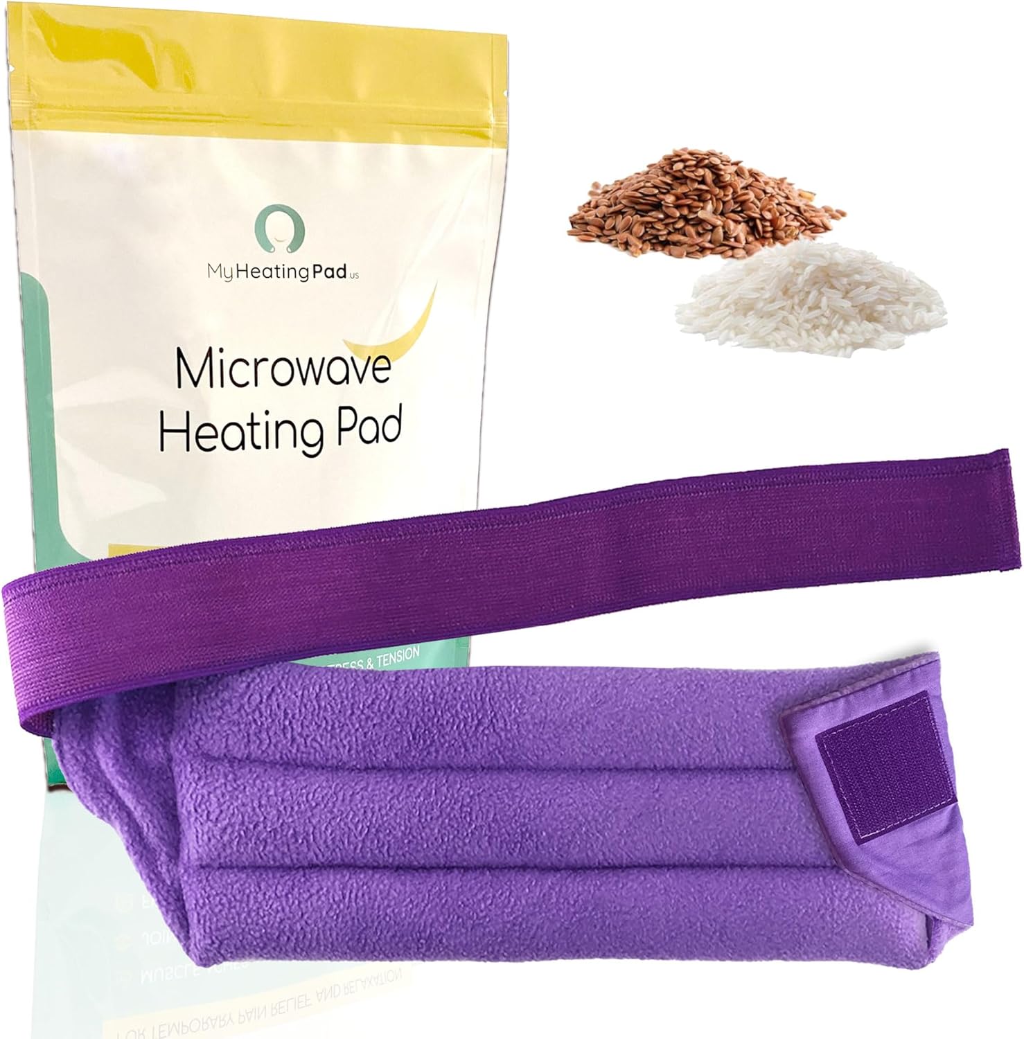Microwavable Heating Pad for Lower Back and Menstrual Cramps - Moist Microwave Heating Pad for Muscles and Joints - Natural Microwave Hot Pack Heat Pad for Lower Back Pain - 1 Pack Purple