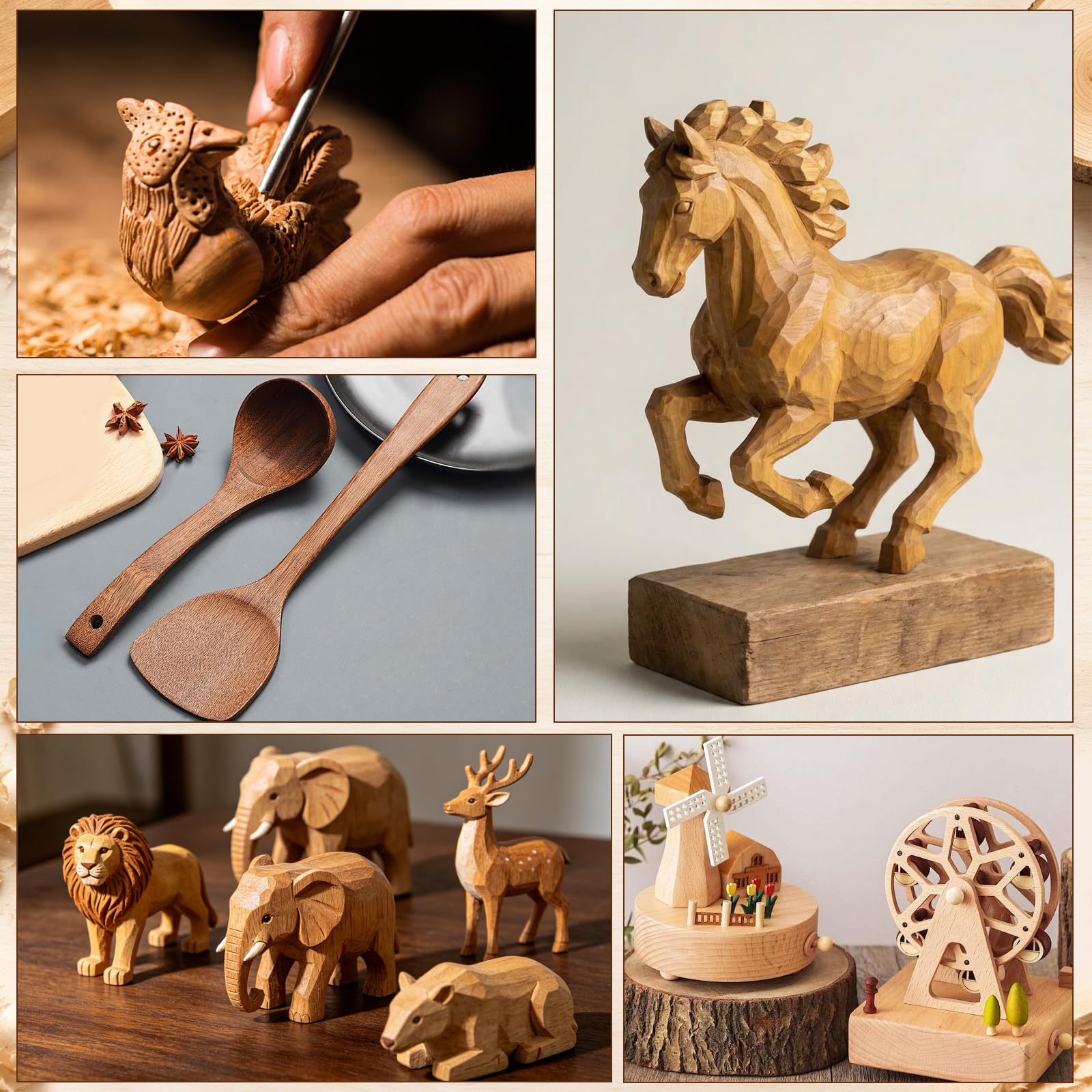 30 Stück Holz Schnitzwerkzeug Set, Feines Schnitz Set, 12 Schnitzmesser mit Schnittfeste Handschuhe, Mattiertes Papier, Schleifsteine, für Anfänger, Profis, DIY Bastelbegeisterte
