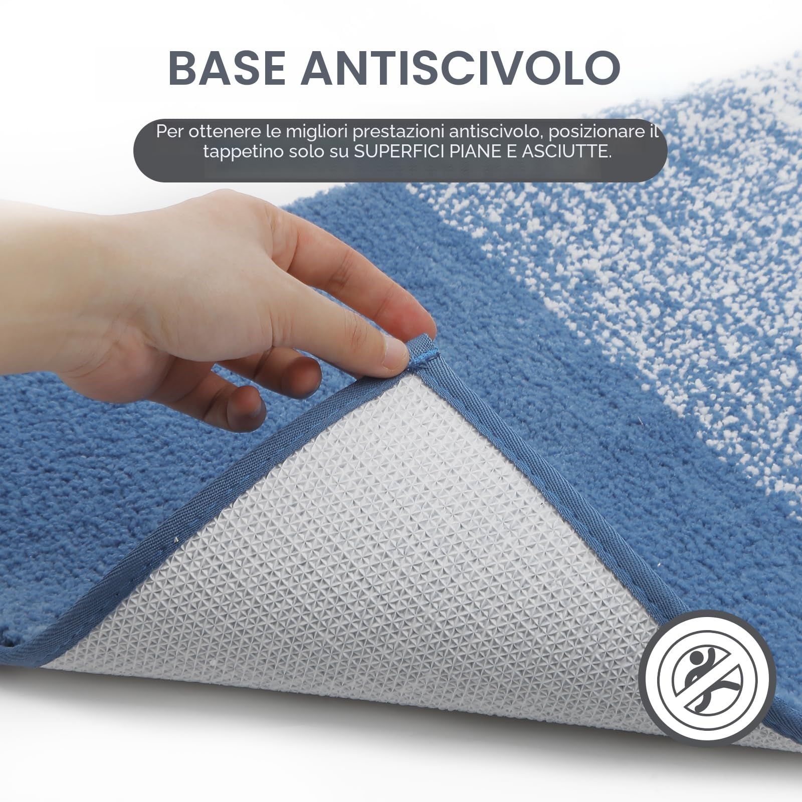 Enyhom Tappeti Bagno Antiscivolo 60 x 90 cm, Extra Morbido Tappeto da Bagno Lungo Assorbente Lavabile in Lavatrice, Moderni Tappetino Bagno in Microfibra Tappeto per Bagno, Soggiorno, Camera da letto