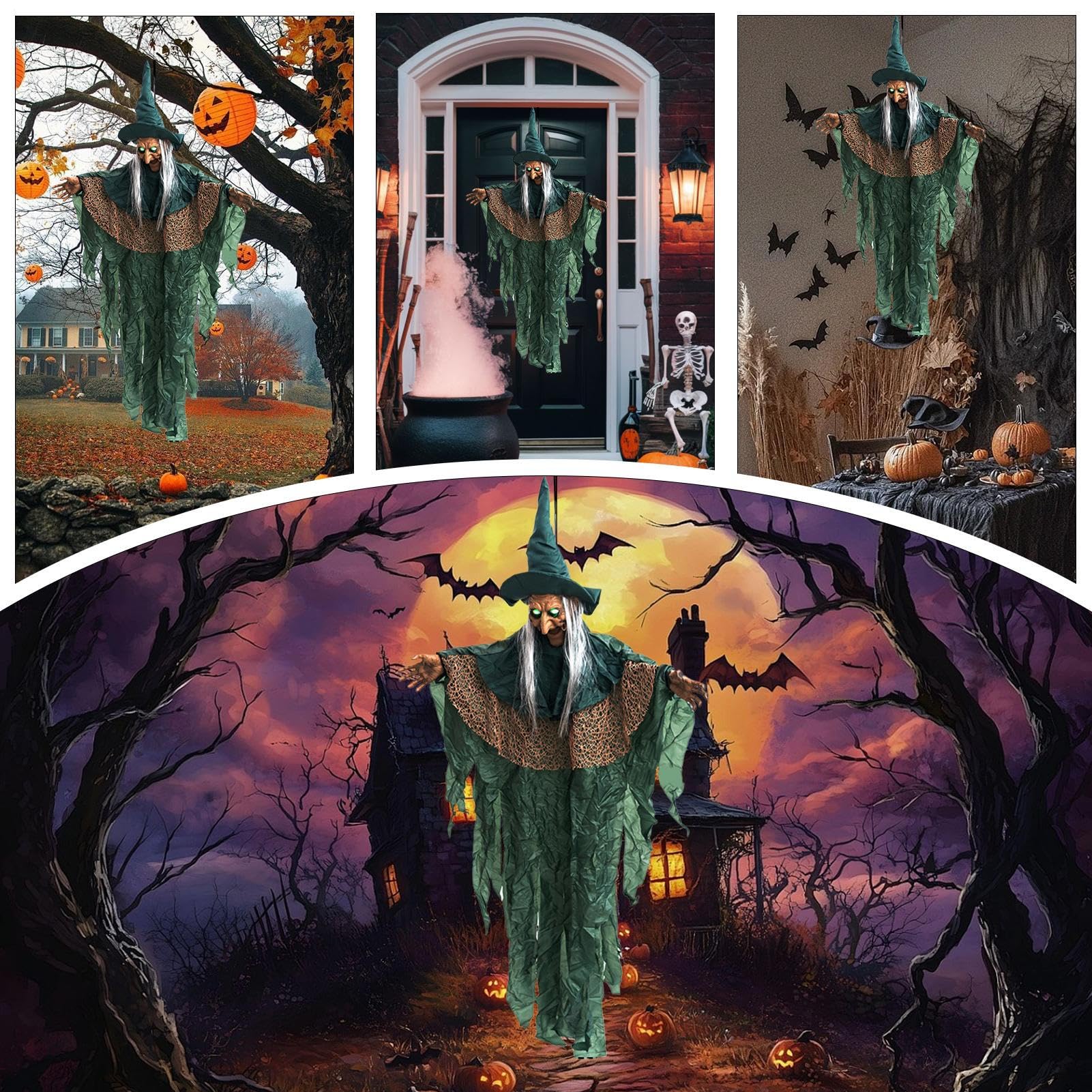 Dekoracja Halloweenowa Animowane Latające Ozdoby | Dekoracje Domowe na Halloween na Ganek, Taras, Podwórko, Ogród, Trawnik, Karnawał i Spotkania