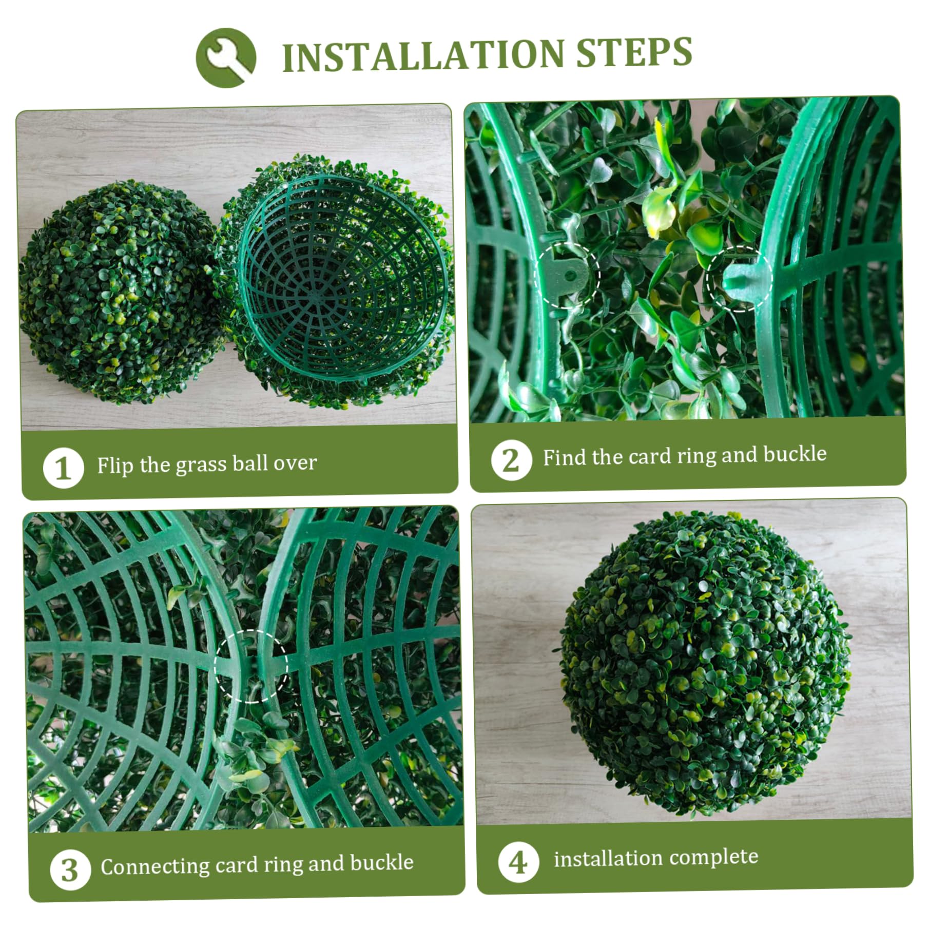 Boules topiaires de 14, 6 Pouces Faux buissons Board Board Boîte Artificielle Plante en Plastique topiaire décoratif pour l'arrière-Cour, Le Balcon, Le Jardin, Le Mariage, Le Ballon de buis