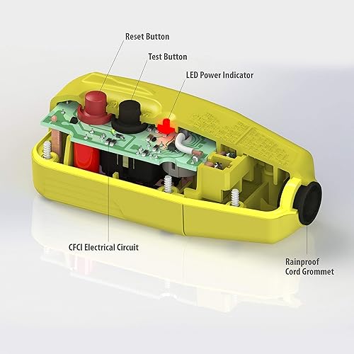 Miniatura 4 de Tower Manufacturing 30434009 - Enchufe GFCI de ángulo recto de 15 amperios, color negro