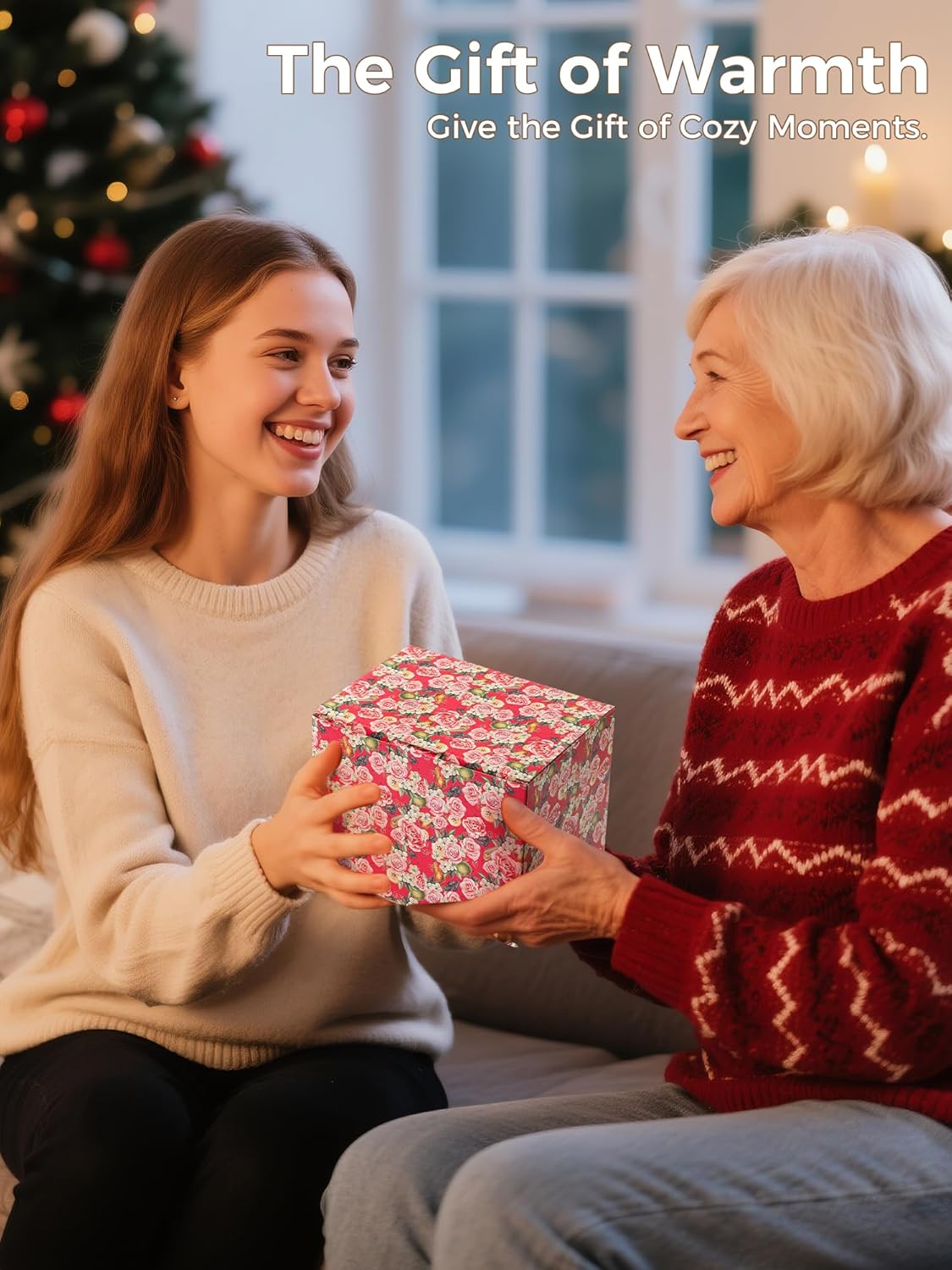 Soup Bowl with Handle, Microwavable Ceramic Soup Mug with Bowl Snuggies, Soup Cups for Stew, Fruits, Chili (​Azure Blossom)