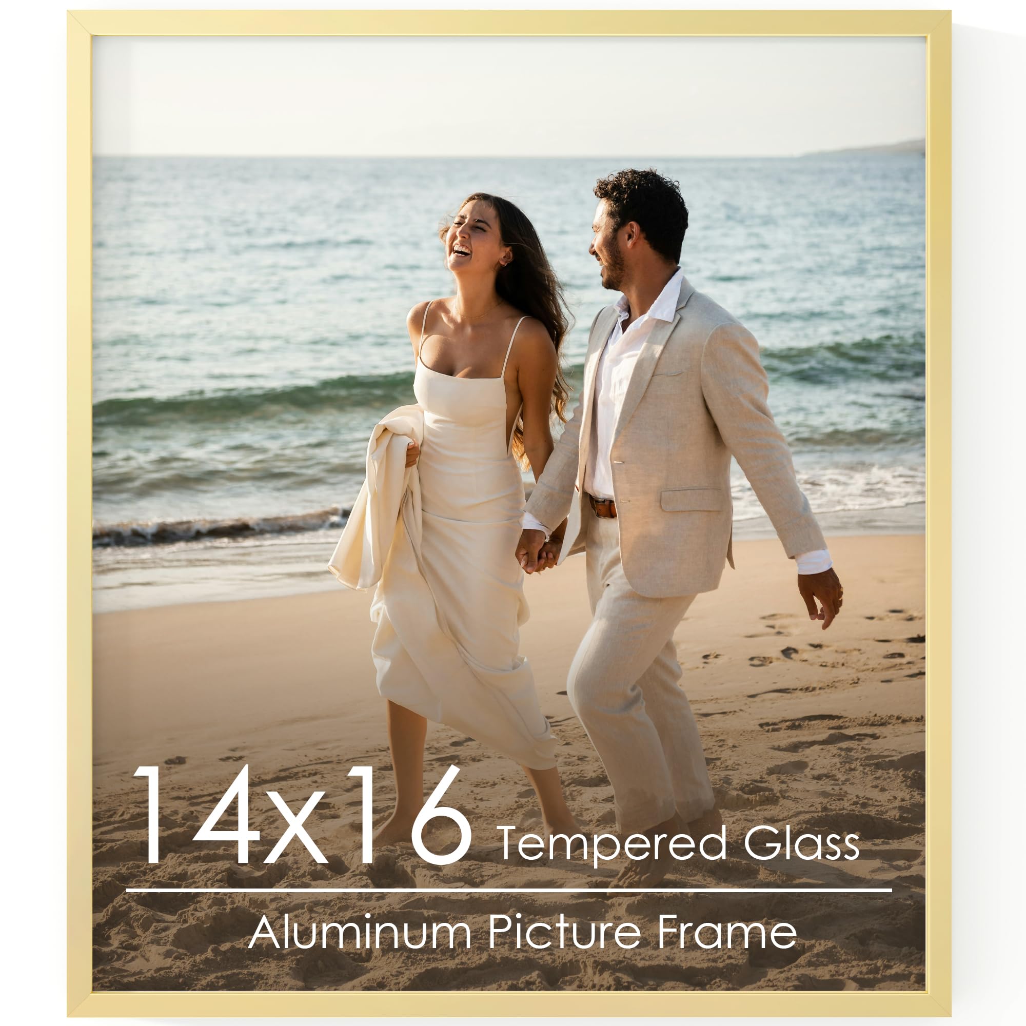 FLYJOE 14x16 Gold Metal Picture Frame