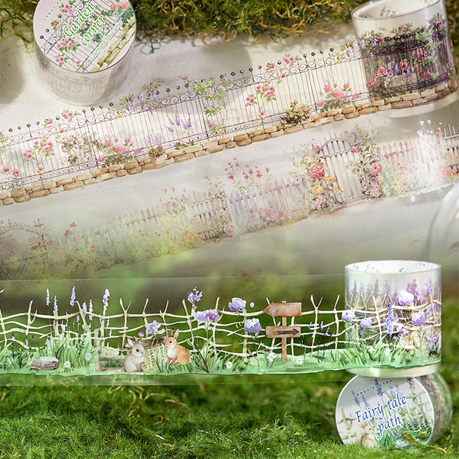 Cinta PET para diarios y scrapbooking, 6 rollos Washi Tape cinta washi decorativa pre-cortada Masking Tape para journaling bíblico, scrapbooking,Decorar Regalos de tarjetas y álbumes de fotos