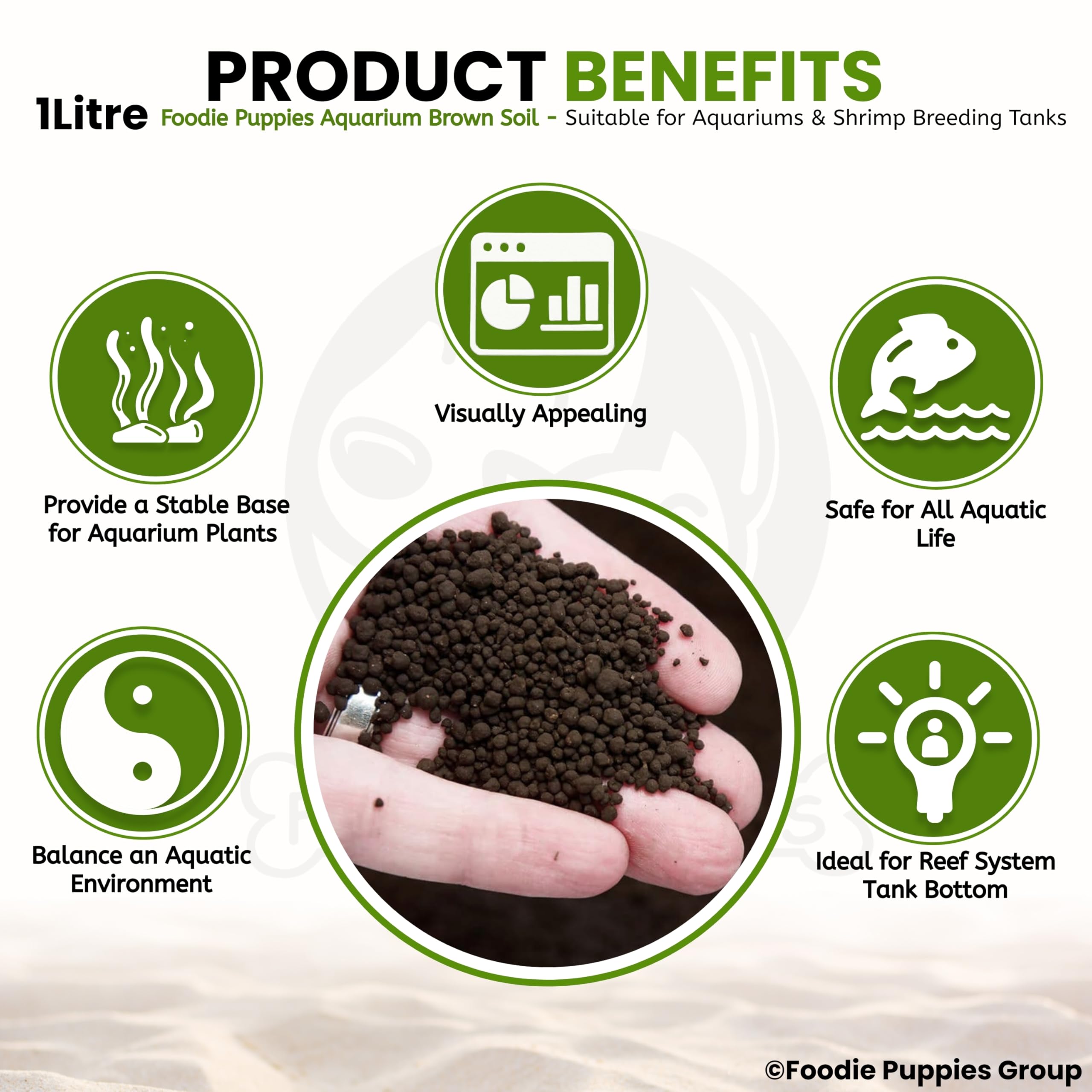 Foodie Puppies Aquarium Plant Black Soil for Fish Tank and Aquarium - (1L, Pack of 2) | Planted and Shrimp Breeding Aquarium Substrate | Water Plant Sand, Non-Clouding Granules with Essential Minerals 3
