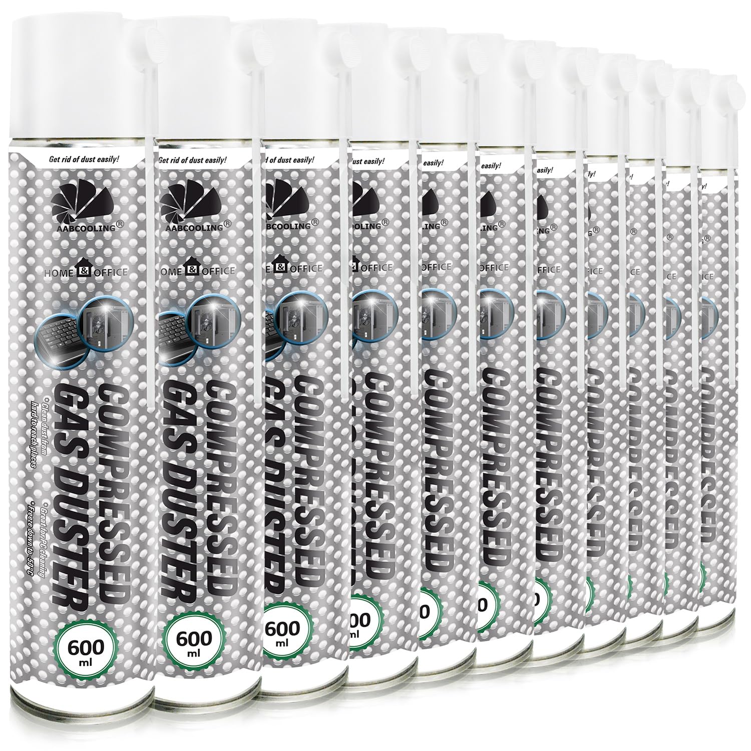 AABCOOLING Sprężone Powietrze 11 x 600 ml - Spray do Czyszczenia Komputera, Odkurzacz do Klawiatury, Akcesoriów Komputerowych, Puszka, Laptop, PC, Aerozol, Sprzęt Biurowy