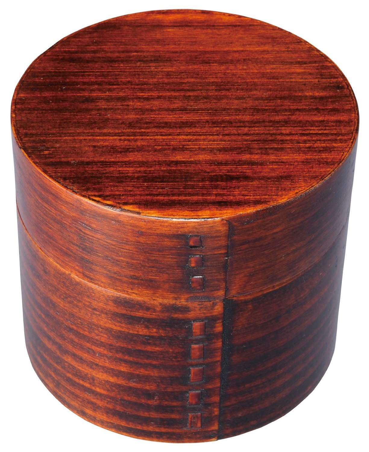 Amazon｜若兆 曲げわっぱ 丸二段弁当箱 おひつ風 FH13｜弁当箱