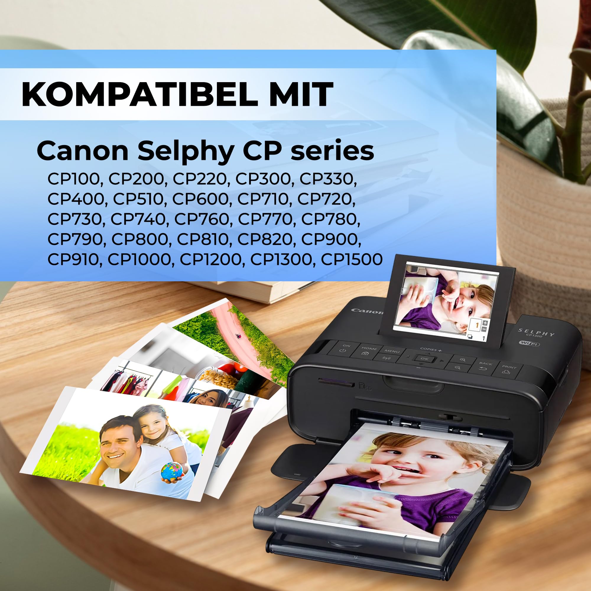 Double Dragon Ersatz für Canon Selphy CP1300 KP-108IN Tinte und Fotopapier Set | Für CP Drucker CP1500, CP1300, CP1200, CP1000, CP910 | 3115B001(AA), 3 Farbband-Kassetten