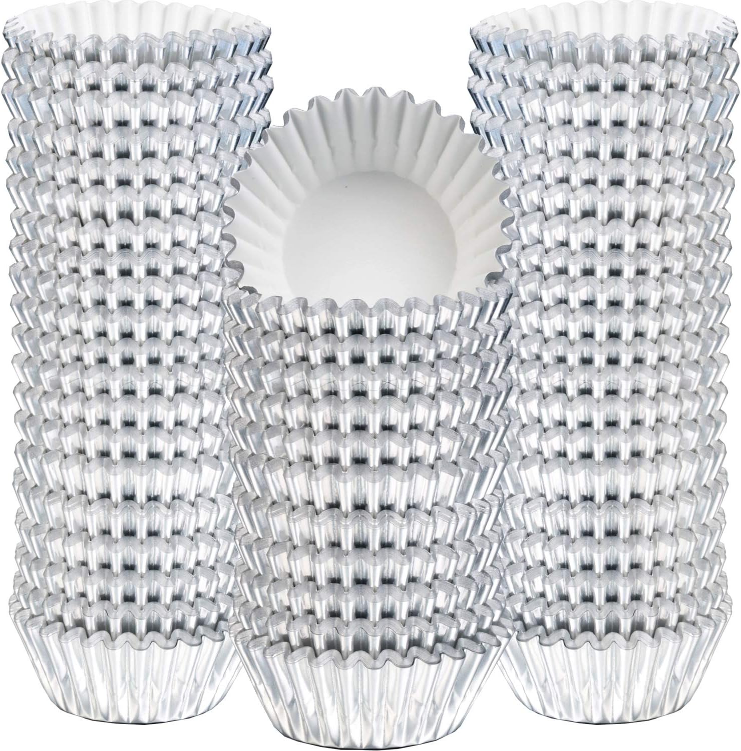 Sumind 400 Pieces Mini Cupcake Liners, Foil Baking Cups, Colored Cupcake Liners