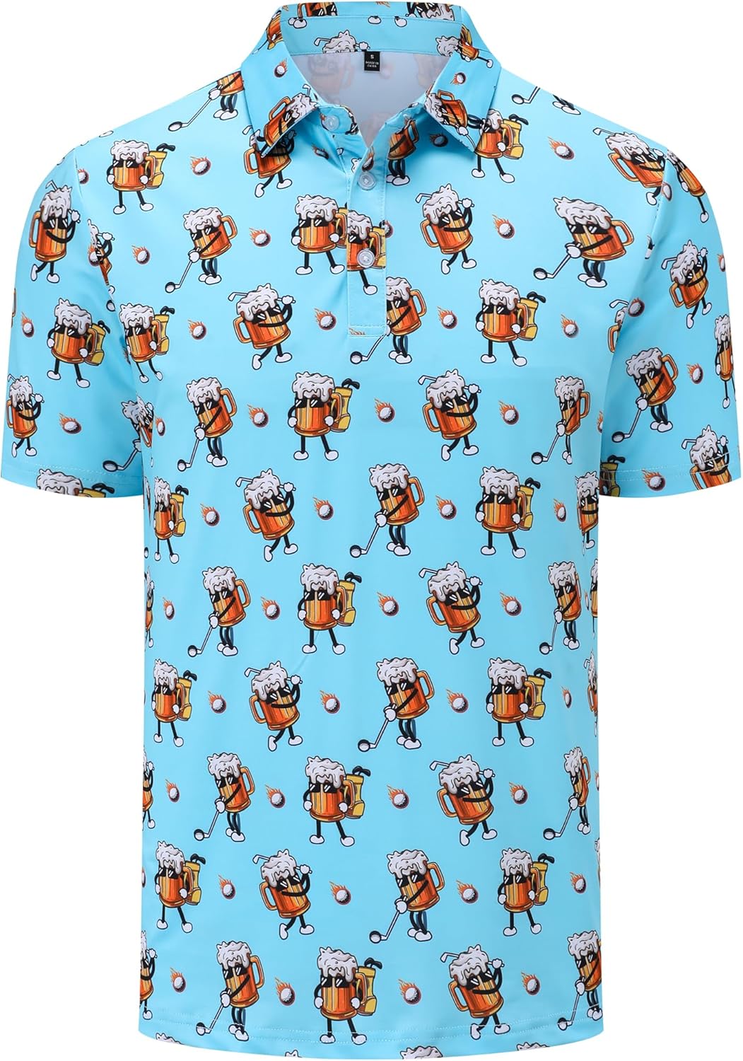 Men's Golf Polo Shirts Funny Golf Shirts for Men Performance Moisture Wicking Quick Dry Athletic Short Sleeve Shirts - Image 2