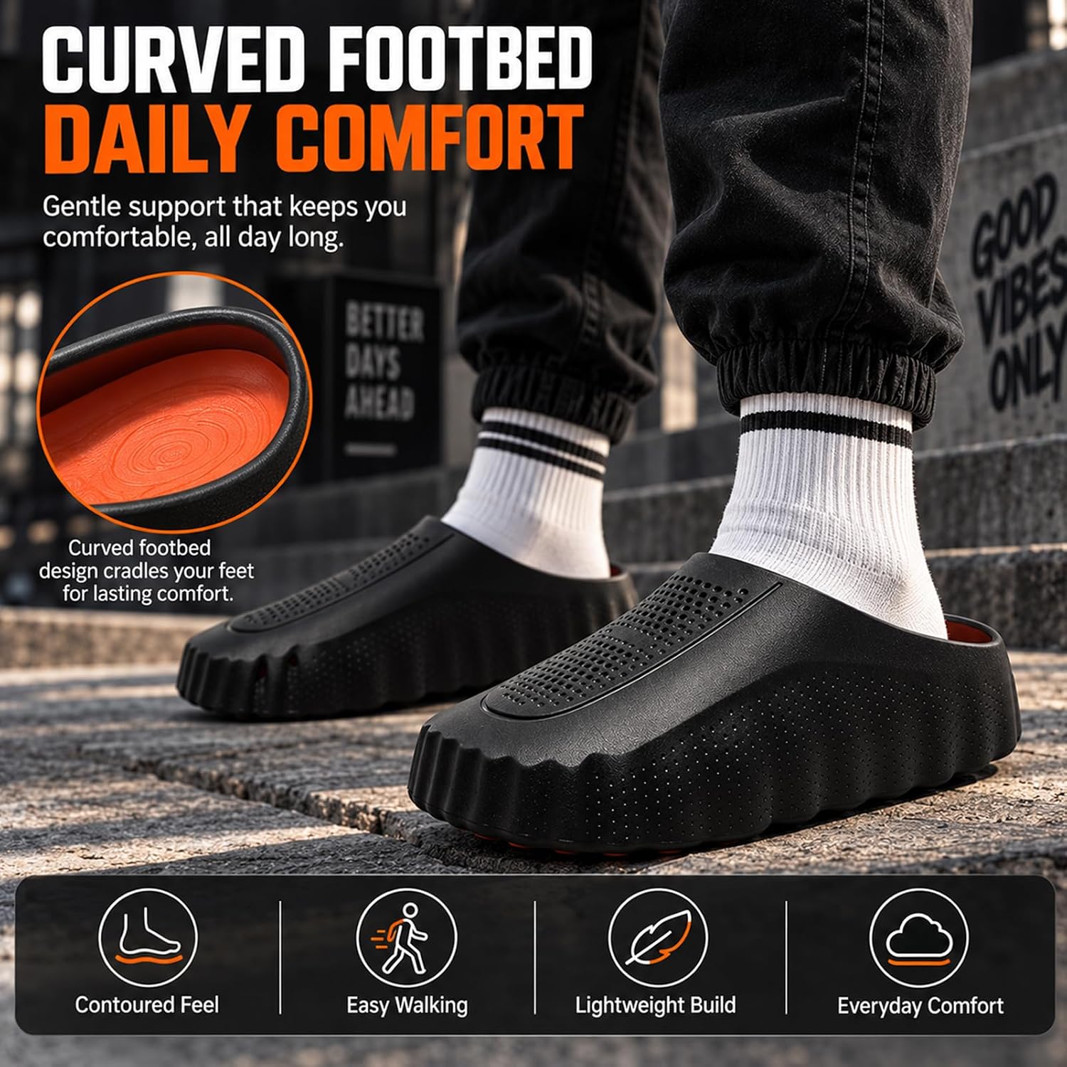 Foam Runner Clogs for Women Men, EVA Cloud Slides with Massage Sole
