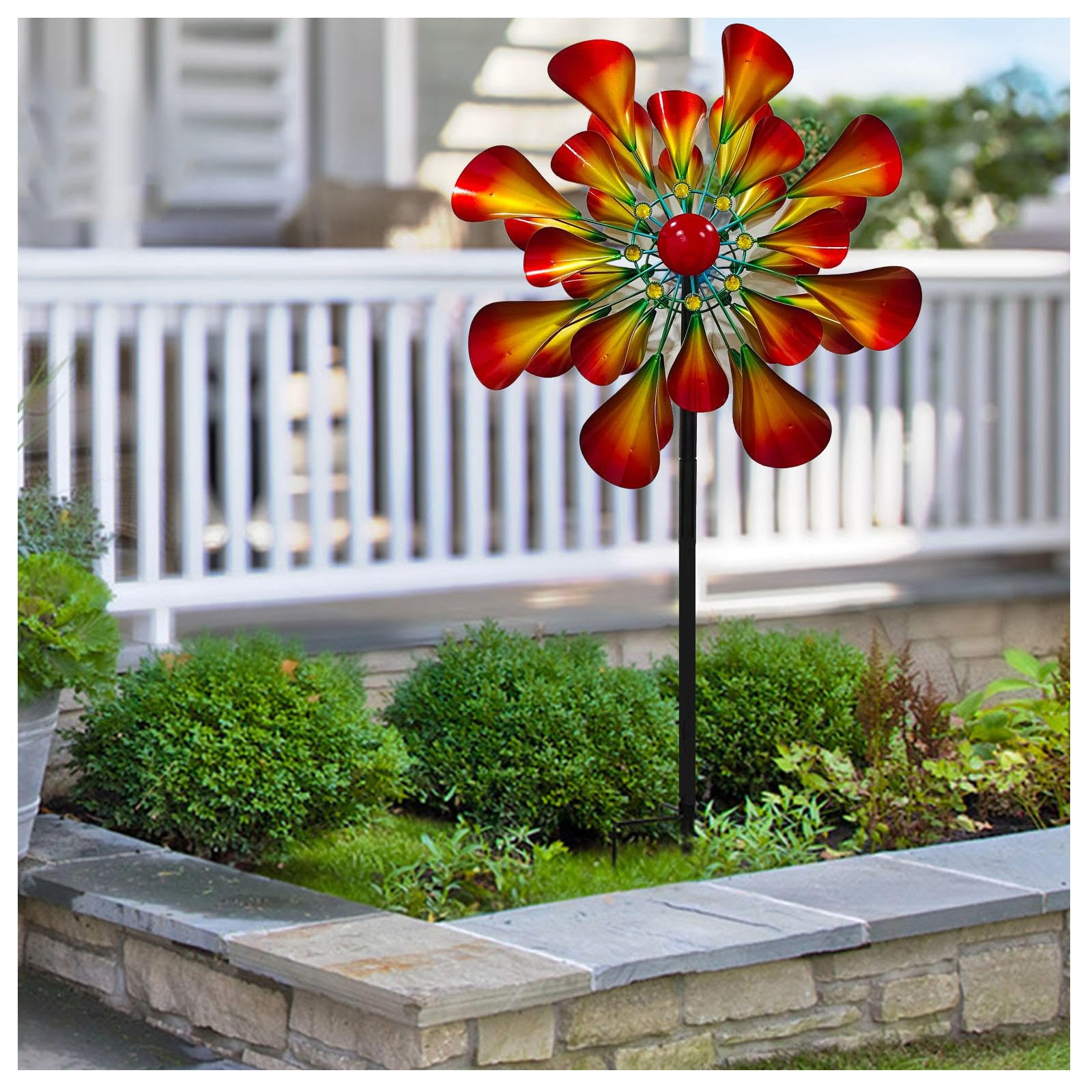 81in Windmill For Yard, Garden Spinners Outdoor Clearance Kinetic Wind Sculptures with Stake Kinetic Wind Spinners Outdoor Metal deal Artistic Decor Gift