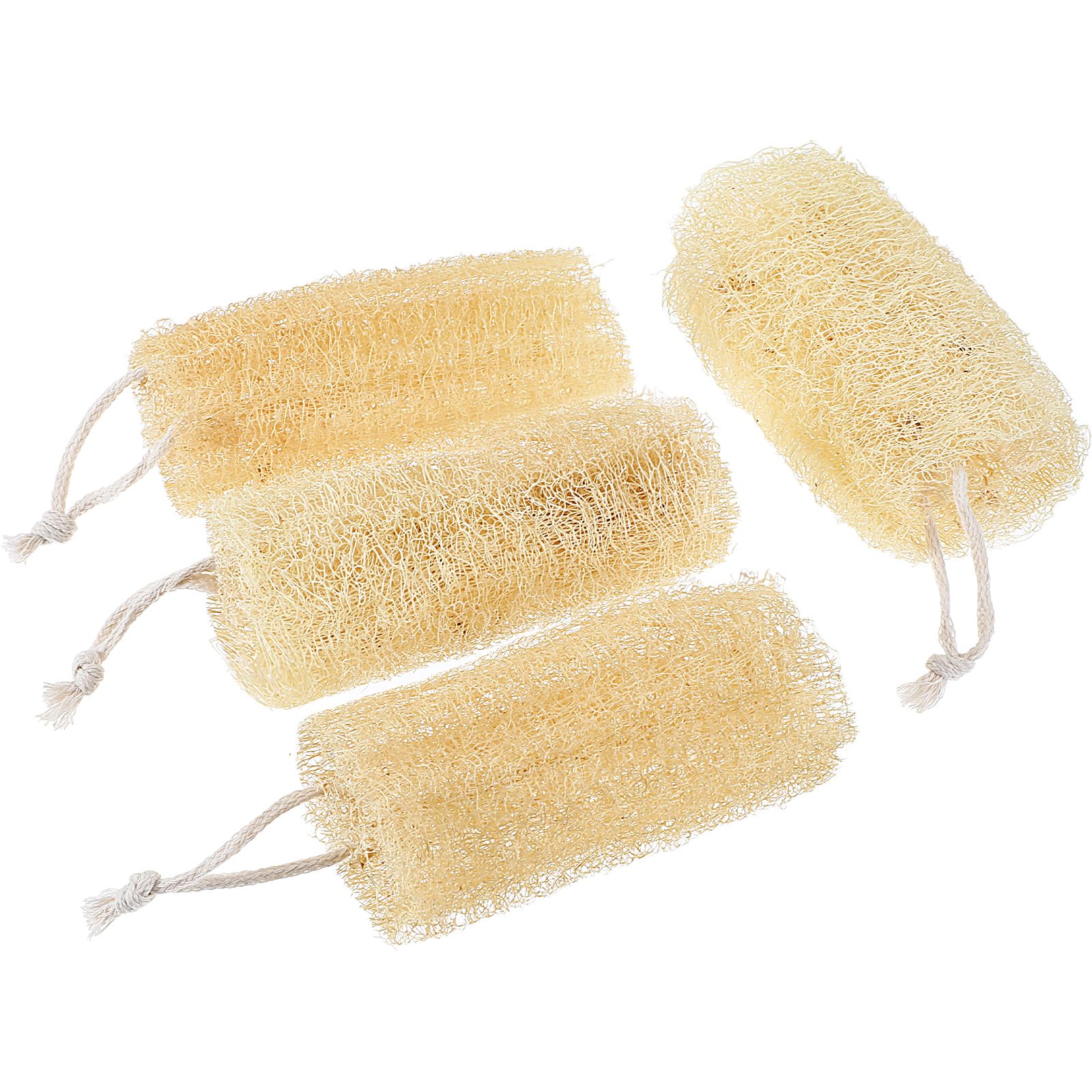 Naturalny zestaw gąbek luffa, bez barwników, złuszczający peeling do ciała, ekologiczna, ekologiczna, uniwersalna, domowa gąbka luffa, na bazie roślin, dla kobiet i mężczyzn, do czyszczenia